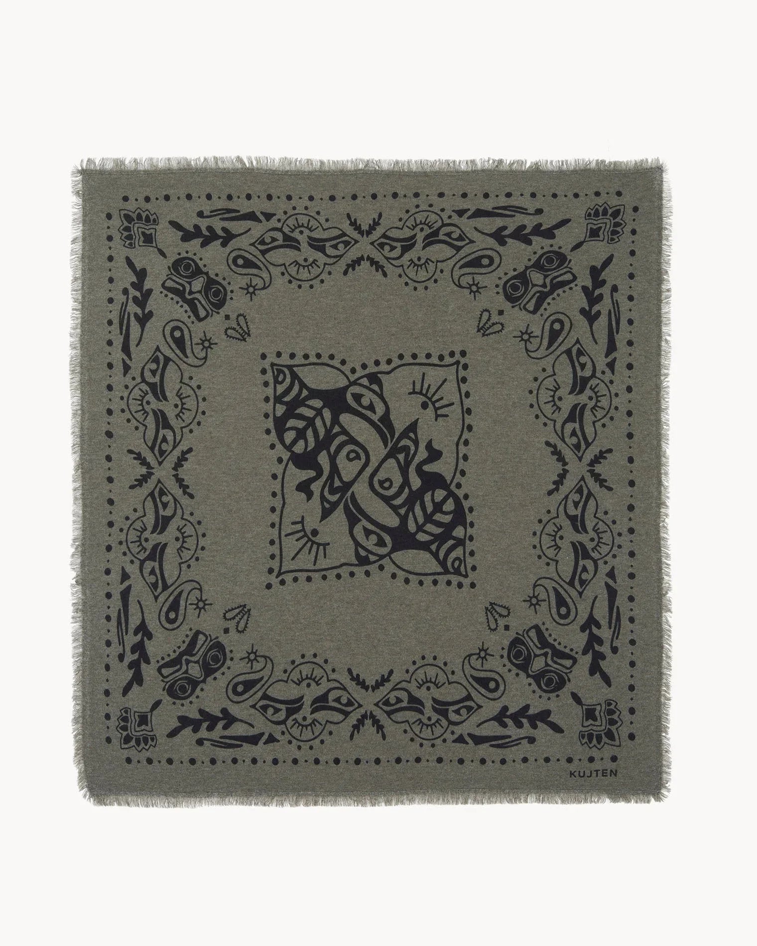KUJTEN Large Bandana Hachiko Inuit Marl Khaki - Bandana