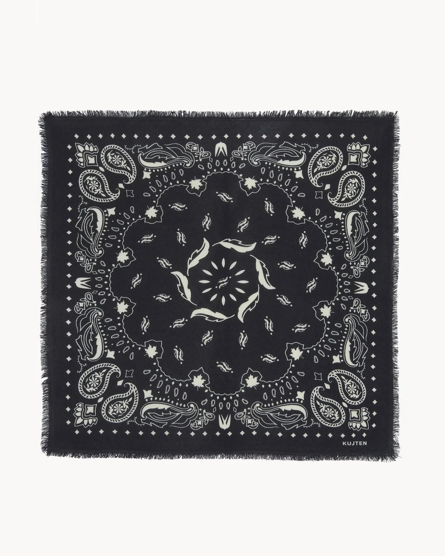 KUJTEN Large Bandana Hachiko Feather Black - White - Bandana