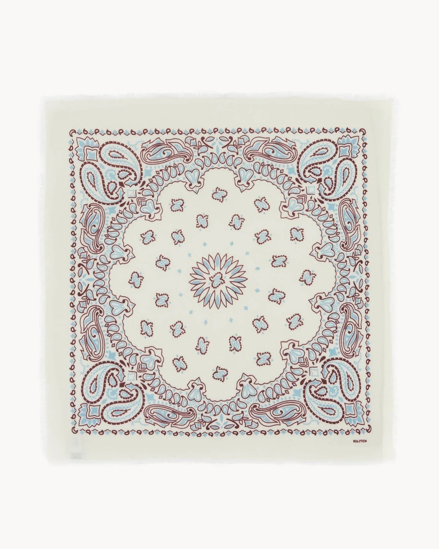 KUJTEN Large Bandana Hachiko Bico White, Burgundy Sienna - Bandana