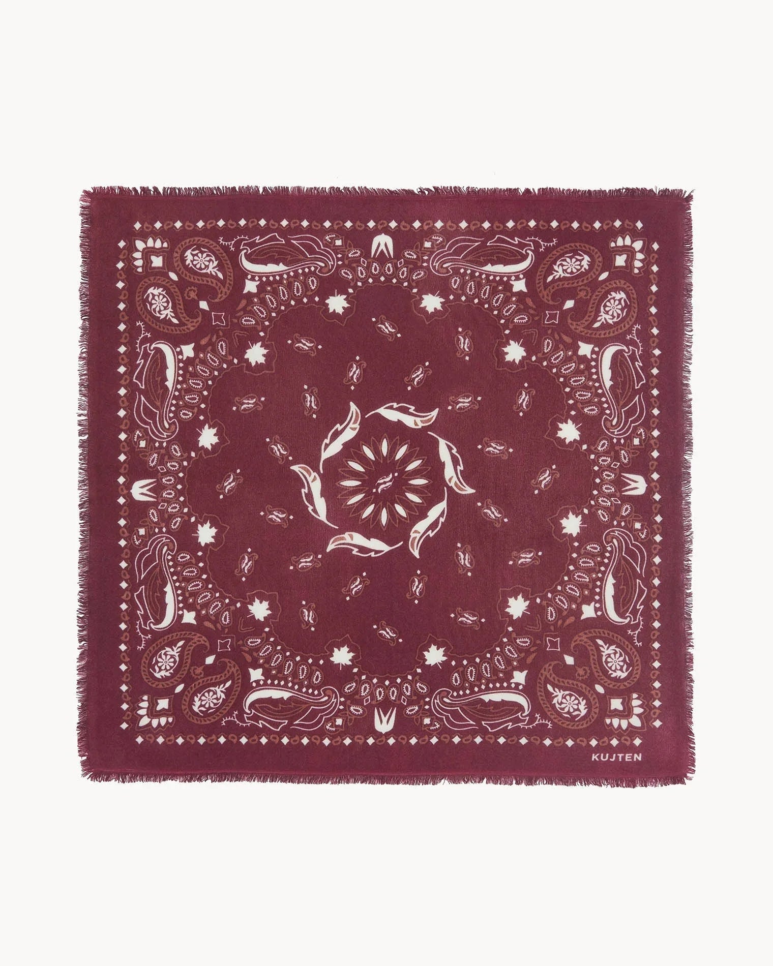 KUJTEN Large Bandana Hachiko Feather Bico Burgundy - Bandana