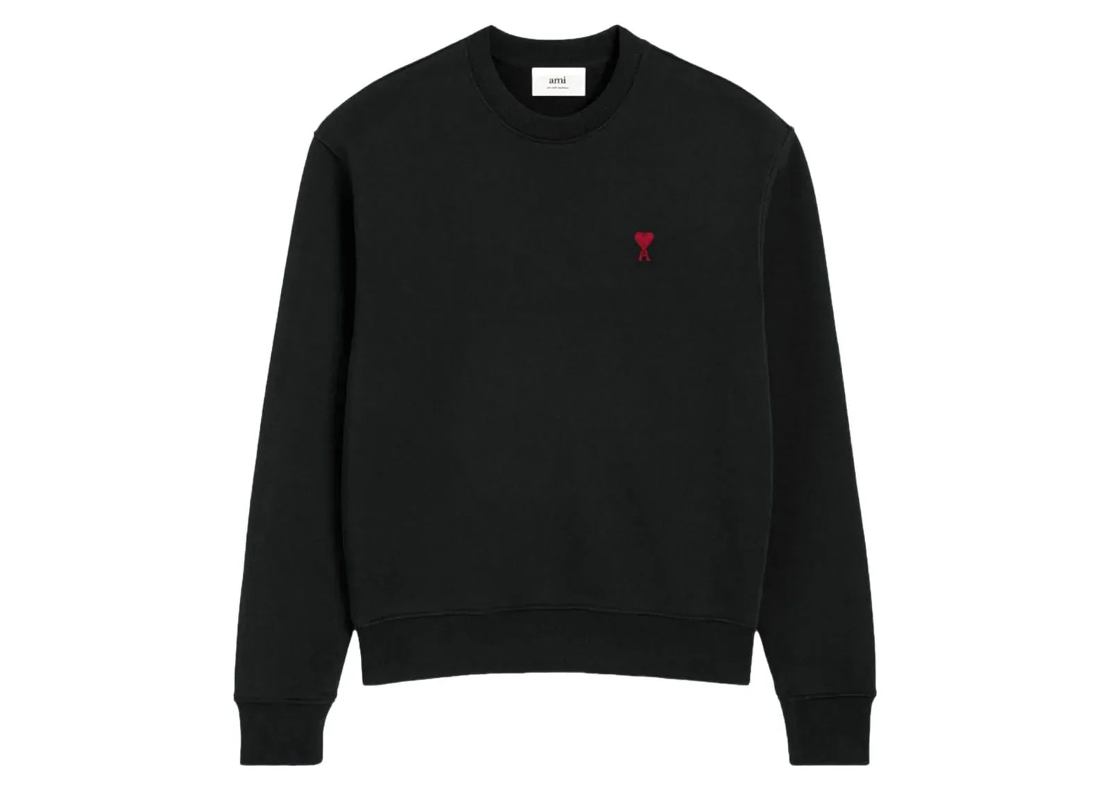 Ami Paris Logo Embroidered Sweatshirt Black