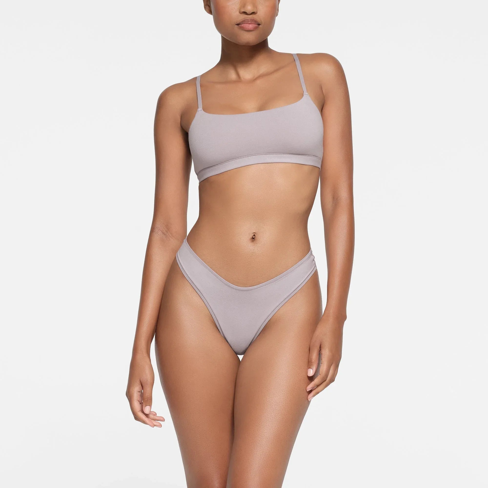SKIMS COTTON JERSEY SCOOP BRALETTE | OYSTER - SÜTYEN