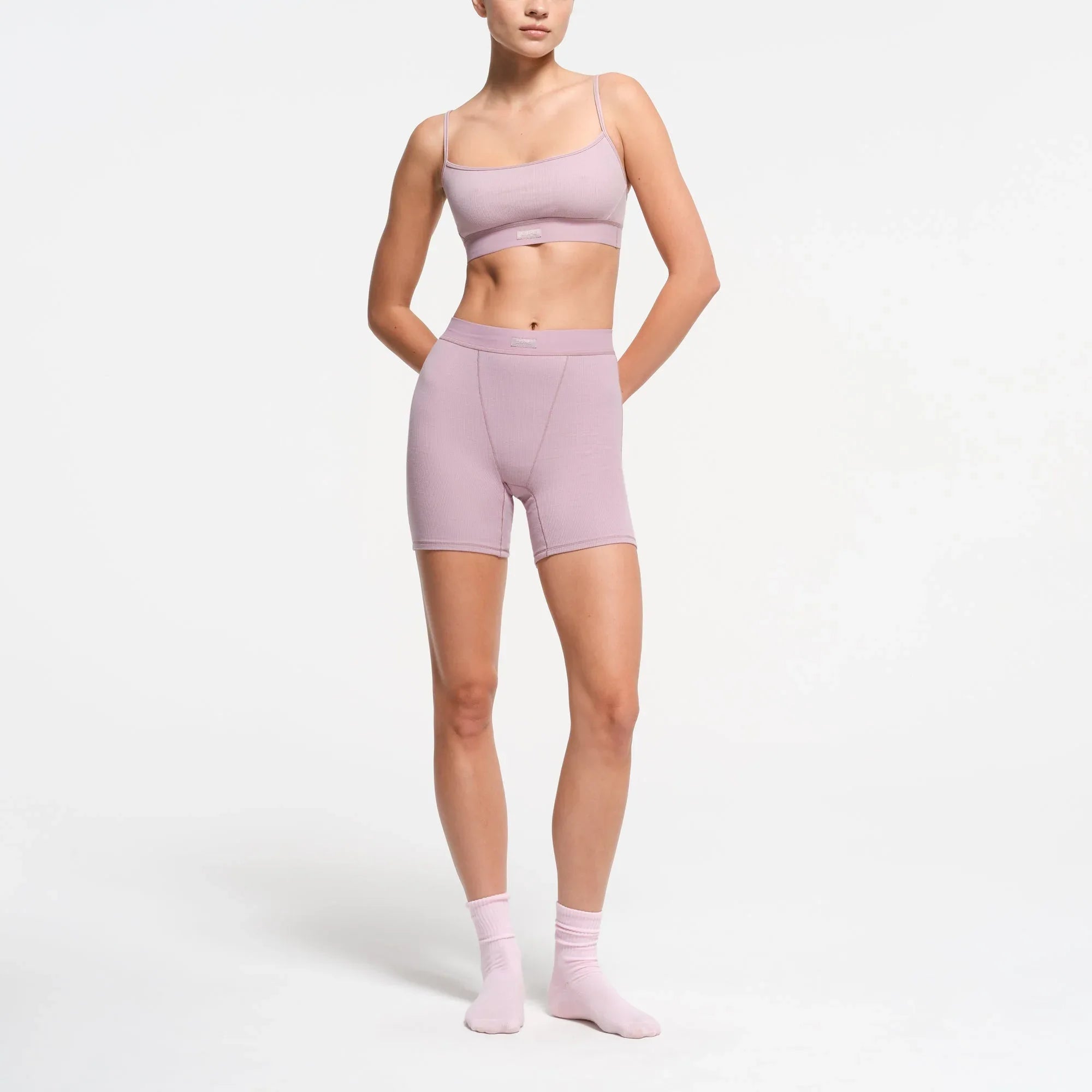 SKIMS COTTON RIB SCOOP BRALETTE | DUSK - SÜTYEN