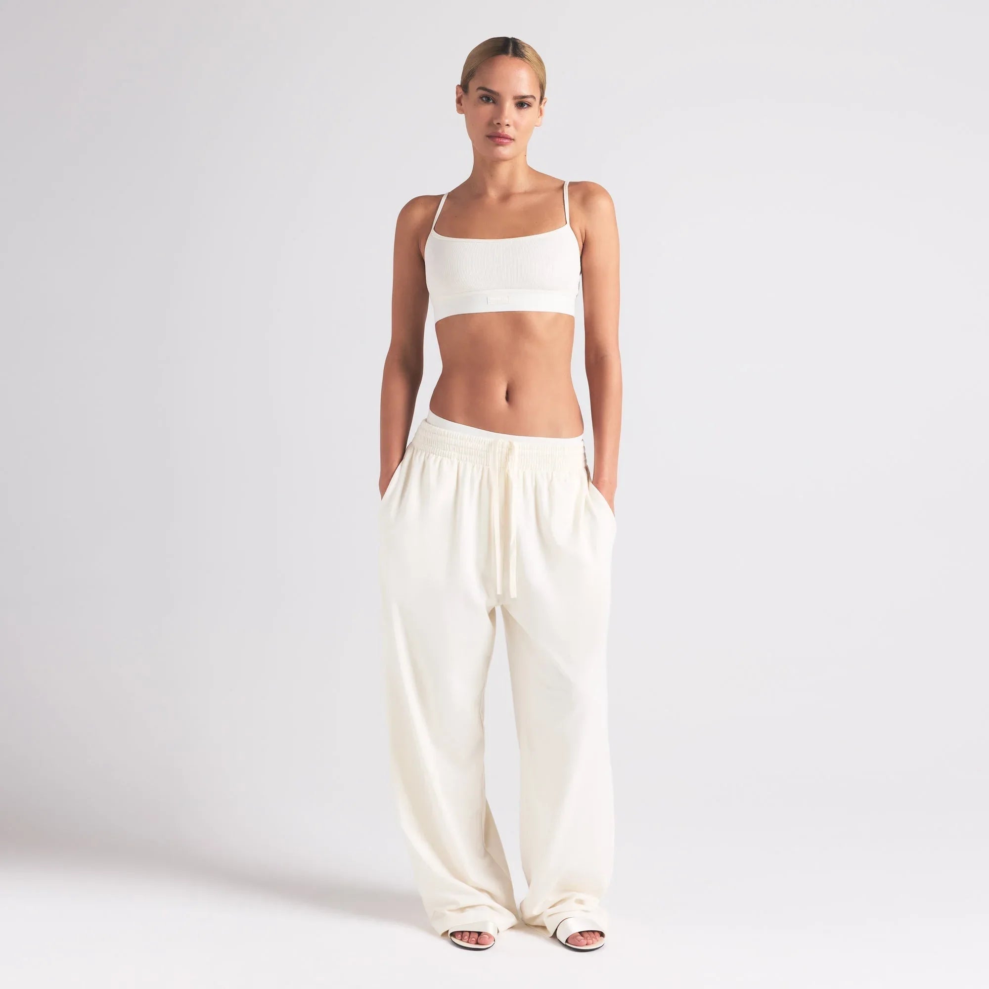 SKIMS COTTON RIB SCOOP BRALETTE | MARBLE - SÜTYEN
