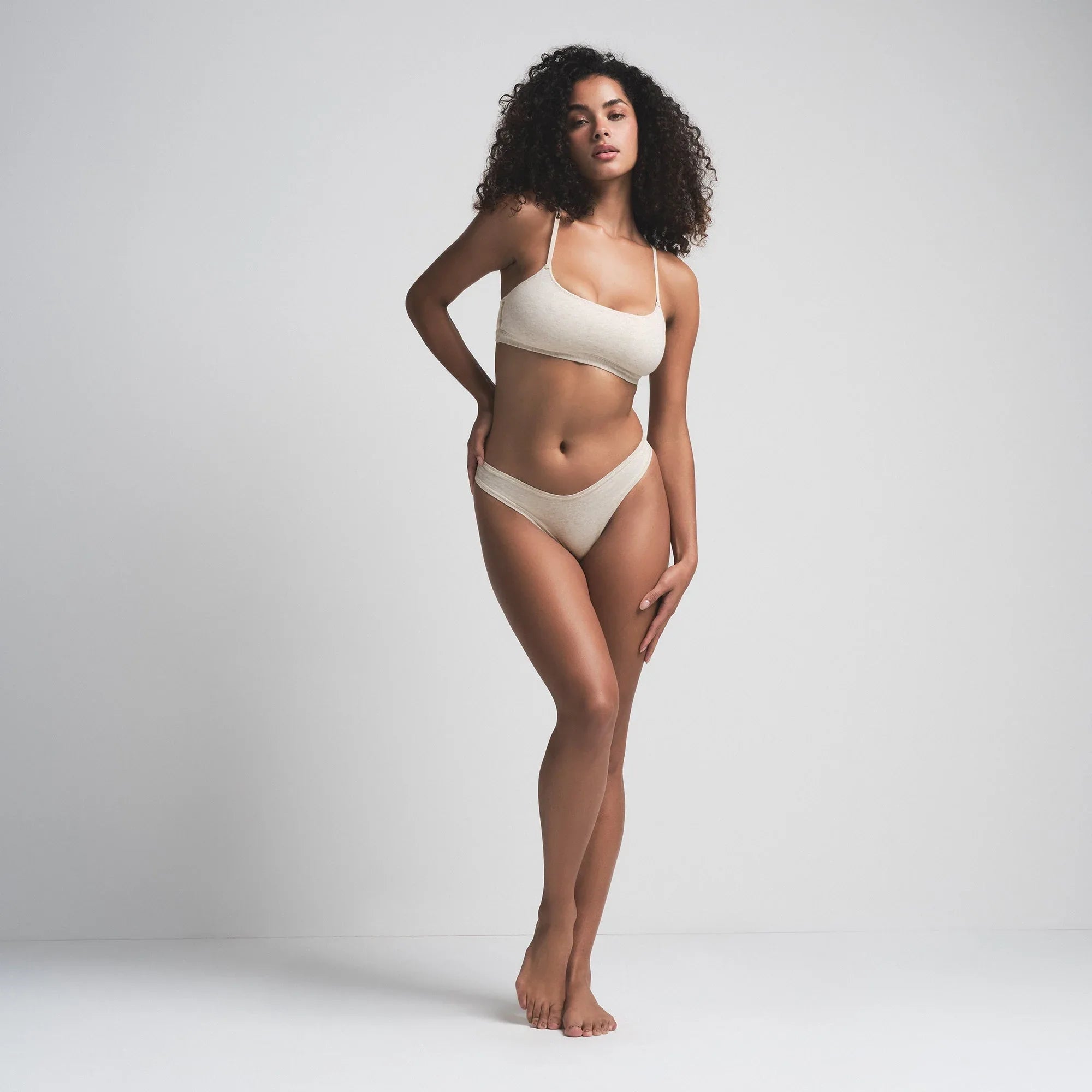 SKIMS COTTON JERSEY SCOOP BRALETTE 2-PACK | HEATHER OATMEAL AND SPRUCE - SÜTYEN