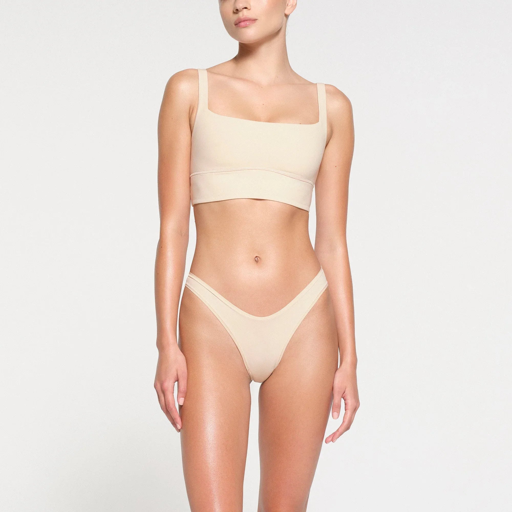 SKIMS FITS EVERYBODY SQUARE NECK LONGLINE BRALETTE | SAND - SÜTYEN