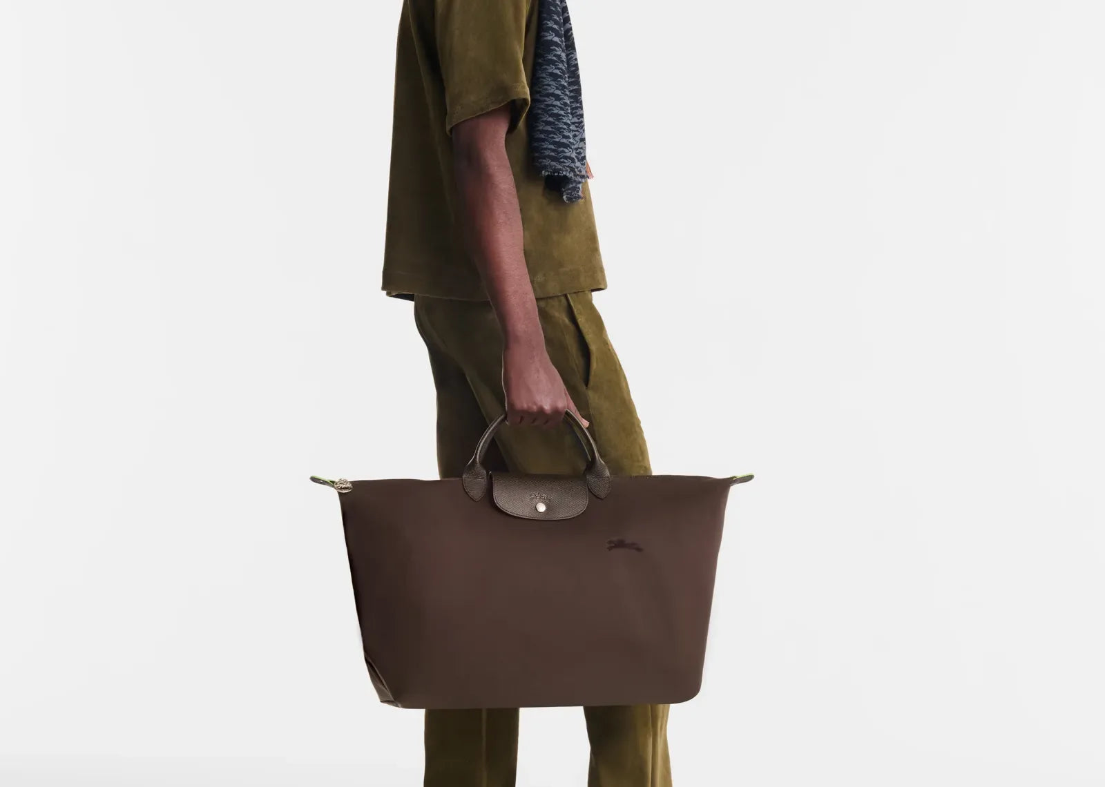 Longchamp Le Pliage Green L Travel Bag Mocha