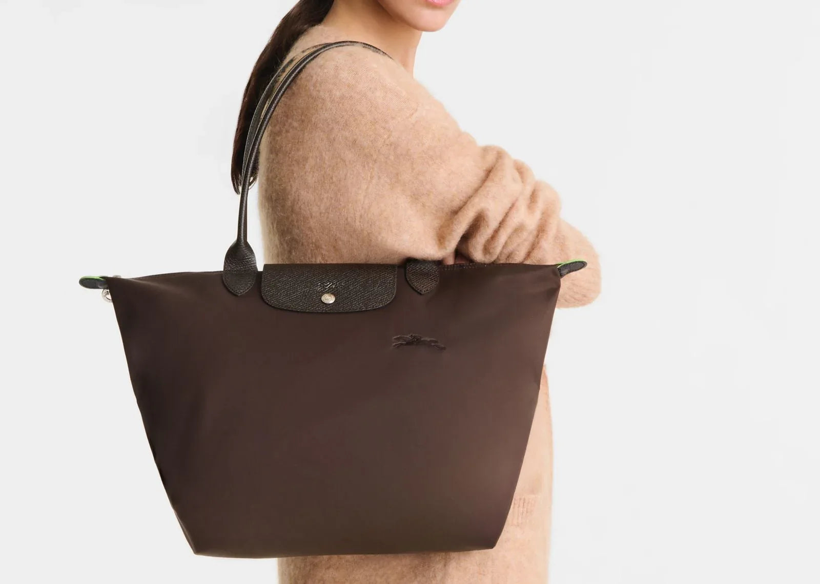 Longchamp Le Pliage Green Large Tote Bag Mocha