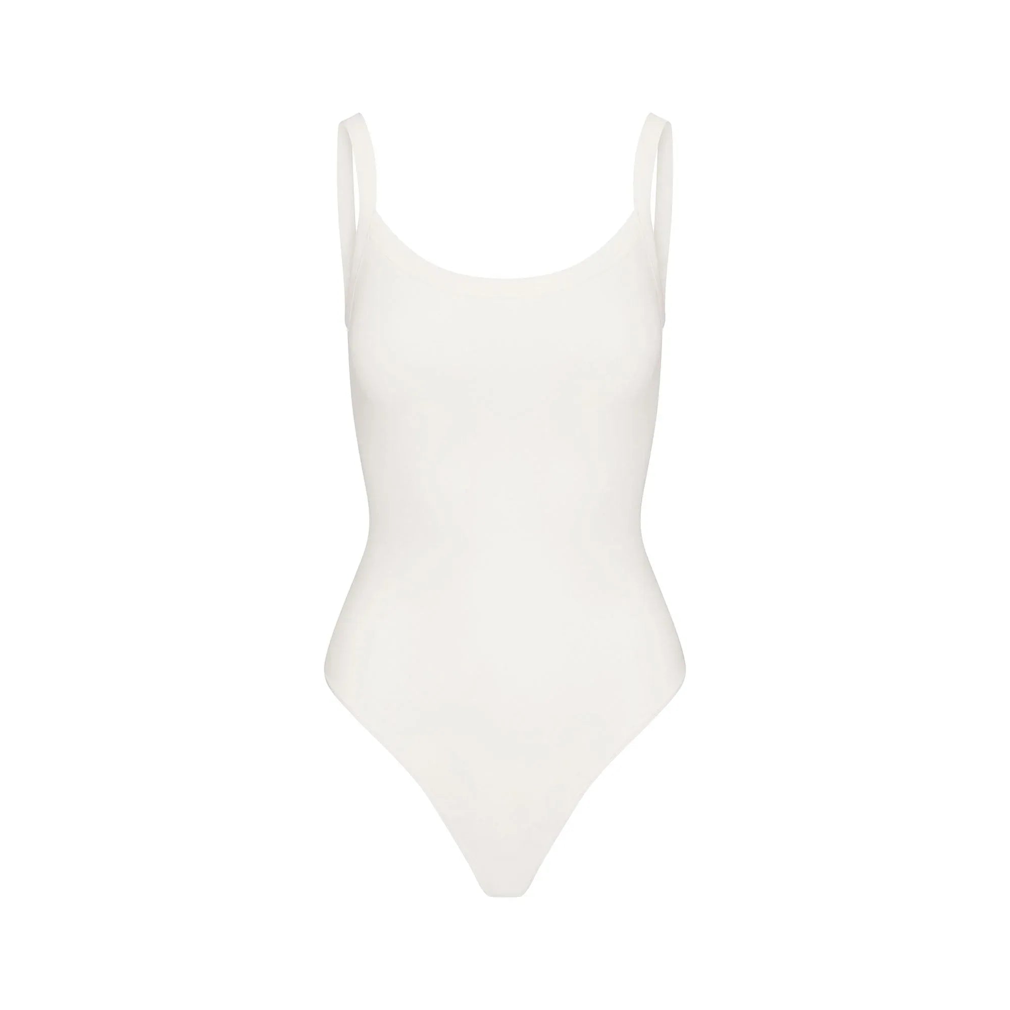 SKIMS COTTON JERSEY SCOOP NECK BODYSUIT | MARBLE - BODYSUIT