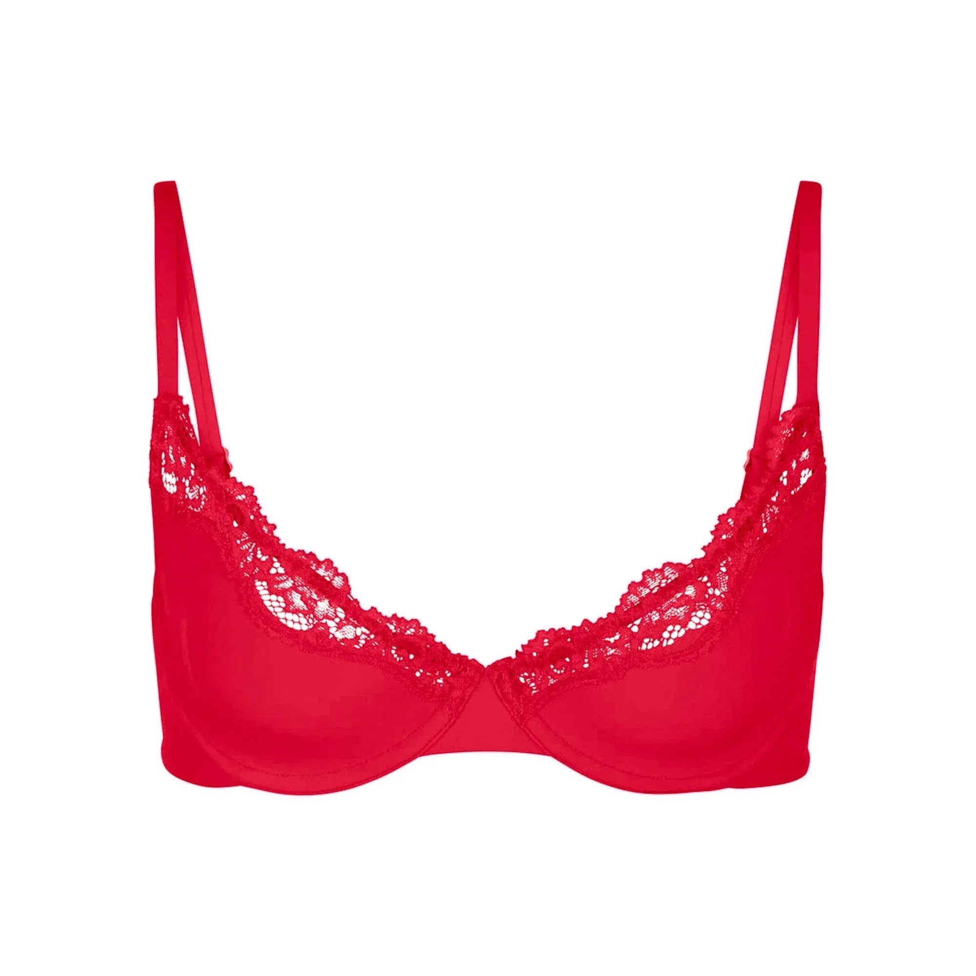 SKIMS FITS EVERYBODY LACE UNLINED SCOOP BRA | CAYENNE - SÜTYEN