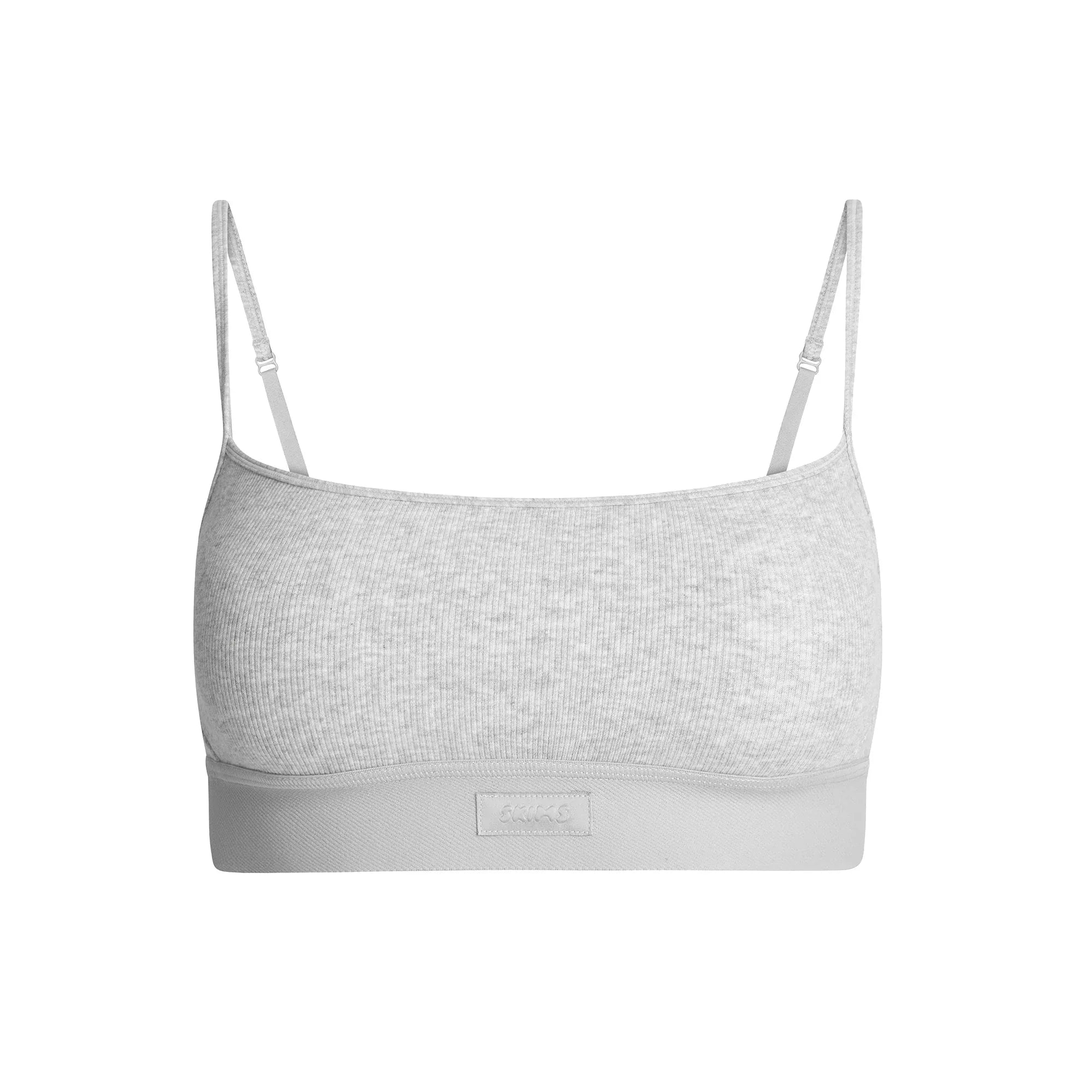 SKIMS COTTON RIB SCOOP BRALETTE | LIGHT HEATHER GREY - SÜTYEN