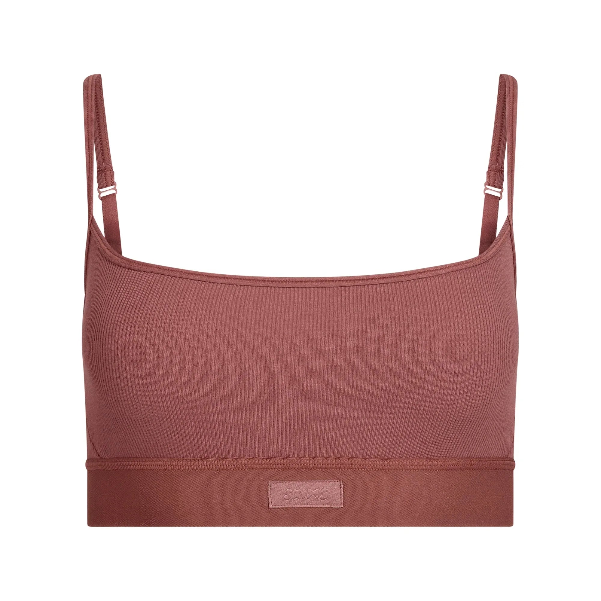 SKIMS COTTON RIB SCOOP BRALETTE | REDWOOD - SÜTYEN