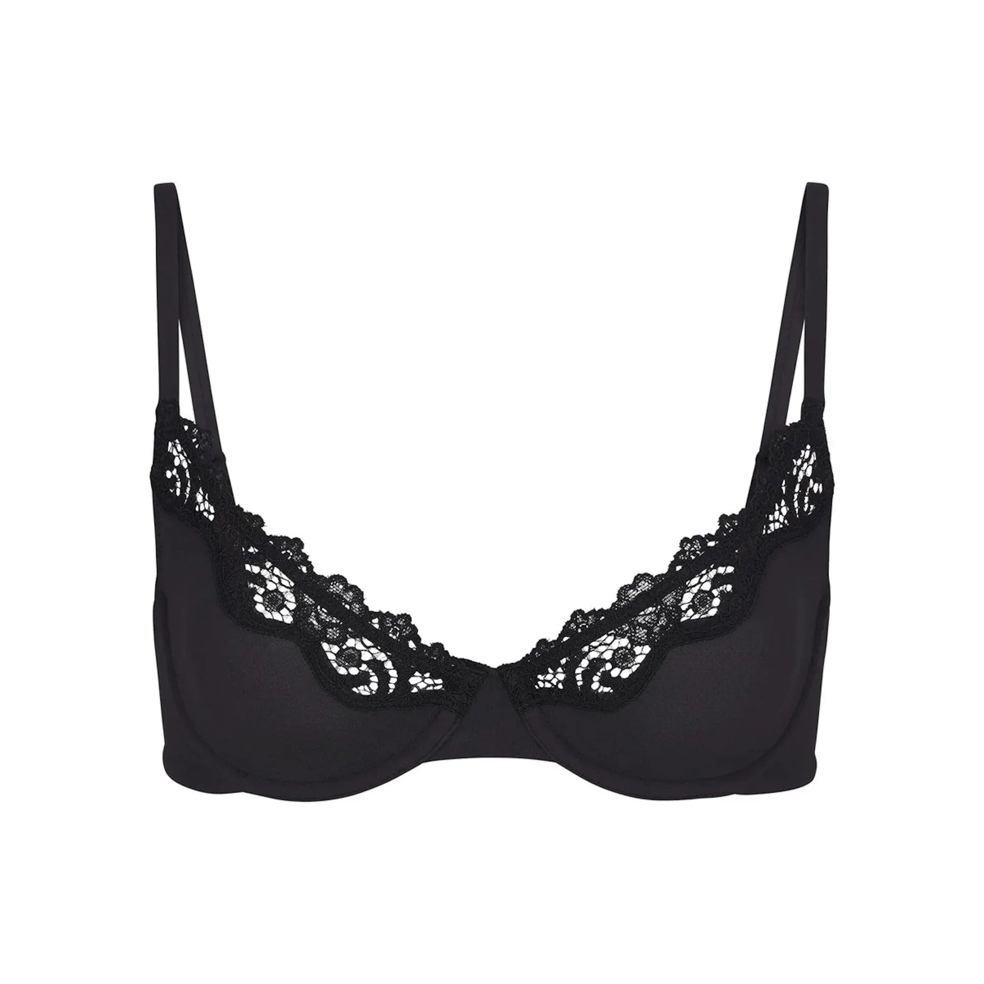 SKIMS FITS EVERYBODY LACE UNLINED SCOOP BRA | ONYX - SÜTYEN