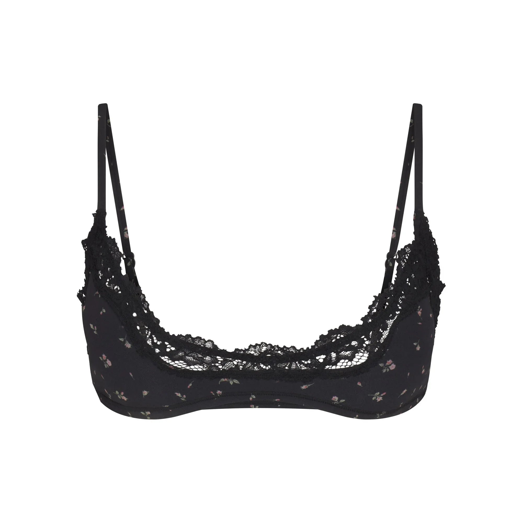 SKIMS FITS EVERYBODY LACE SCOOP BRALETTE | ONYX ROSEBUD PRINT - SÜTYEN