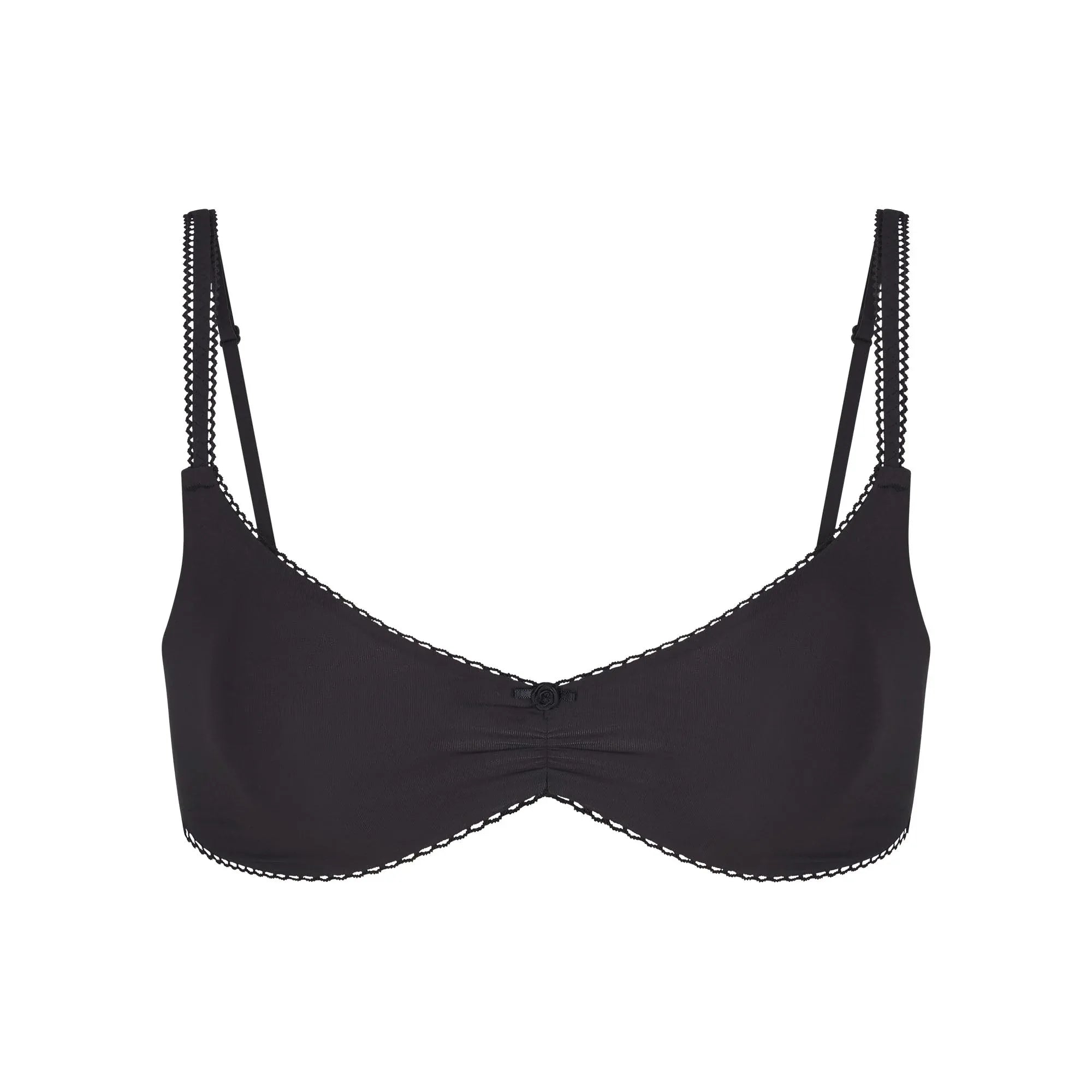 SKIMS FITS EVERYBODY PICOT SKIMPY SCOOP BRALETTE | ONYX - SÜTYEN