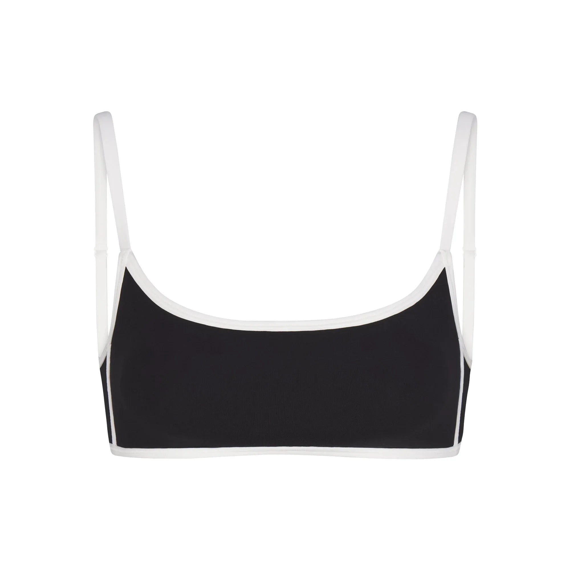 SKIMS FITS EVERYBODY CONTRAST TRIM SCOOP BRALETTE | ONYX - SÜTYEN