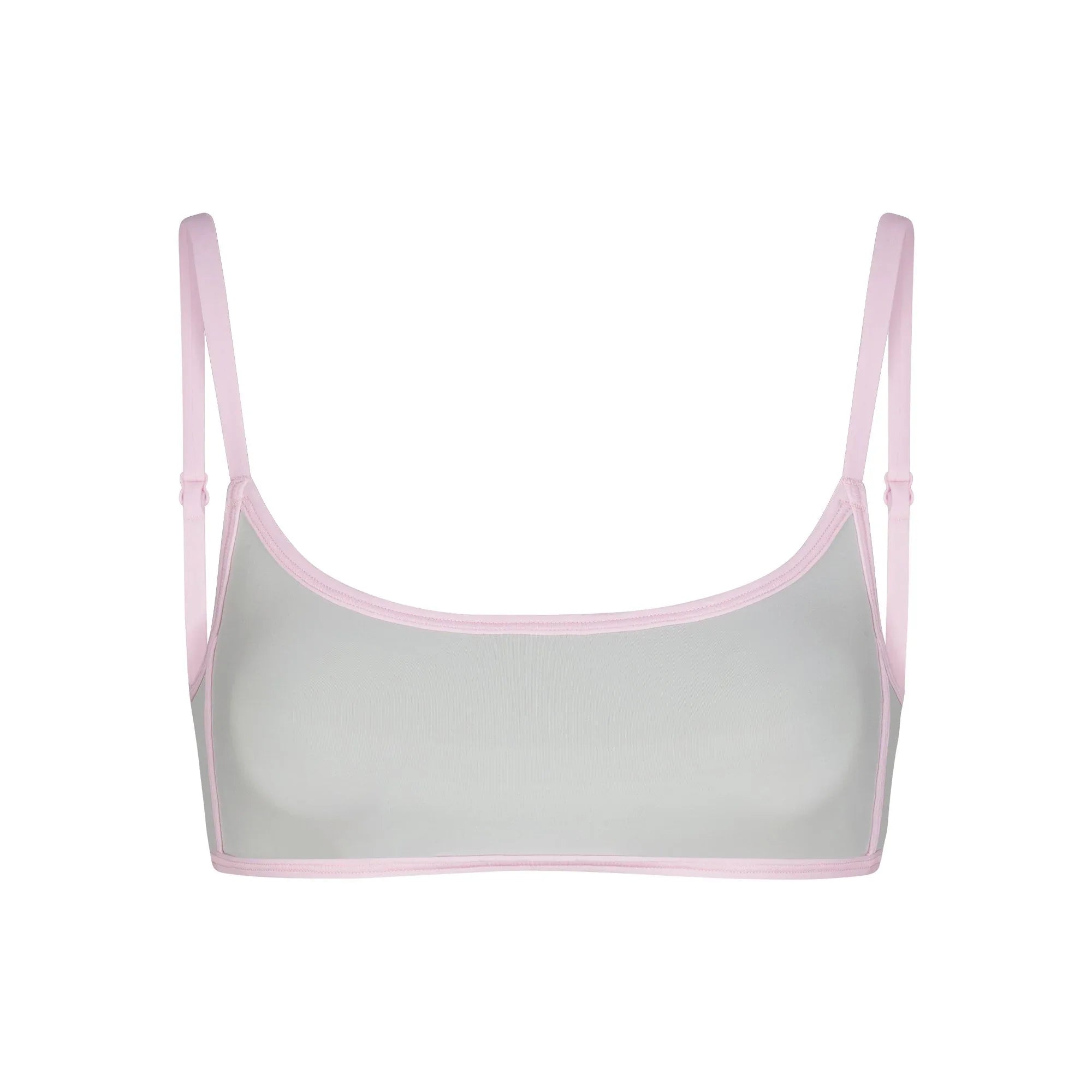 SKIMS FITS EVERYBODY CONTRAST TRIM SCOOP BRALETTE | PLATINUM - SÜTYEN