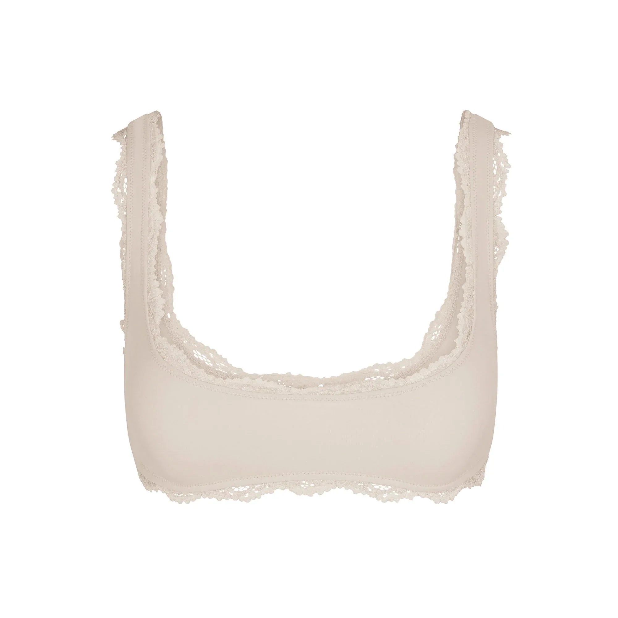SKIMS FITS EVERYBODY LACE SQUARE NECK BRALETTE | STONE - SÜTYEN