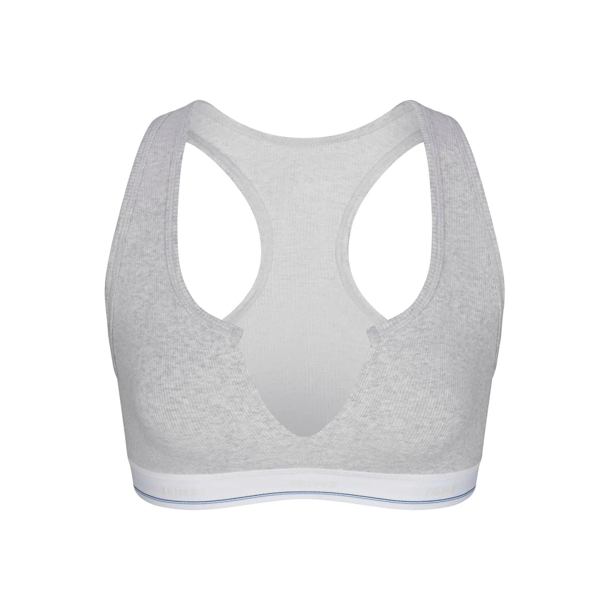 SKIMS COTTON RIB SPLIT NECK BRALETTE | LIGHT HEATHER GREY STRIPE - SÜTYEN