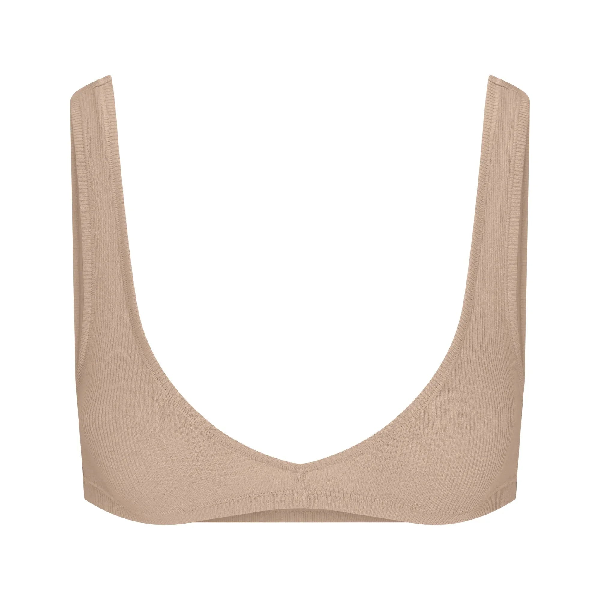 SKIMS COTTON RIB SKIMPY SCOOP BRALETTE | LATTE - SÜTYEN