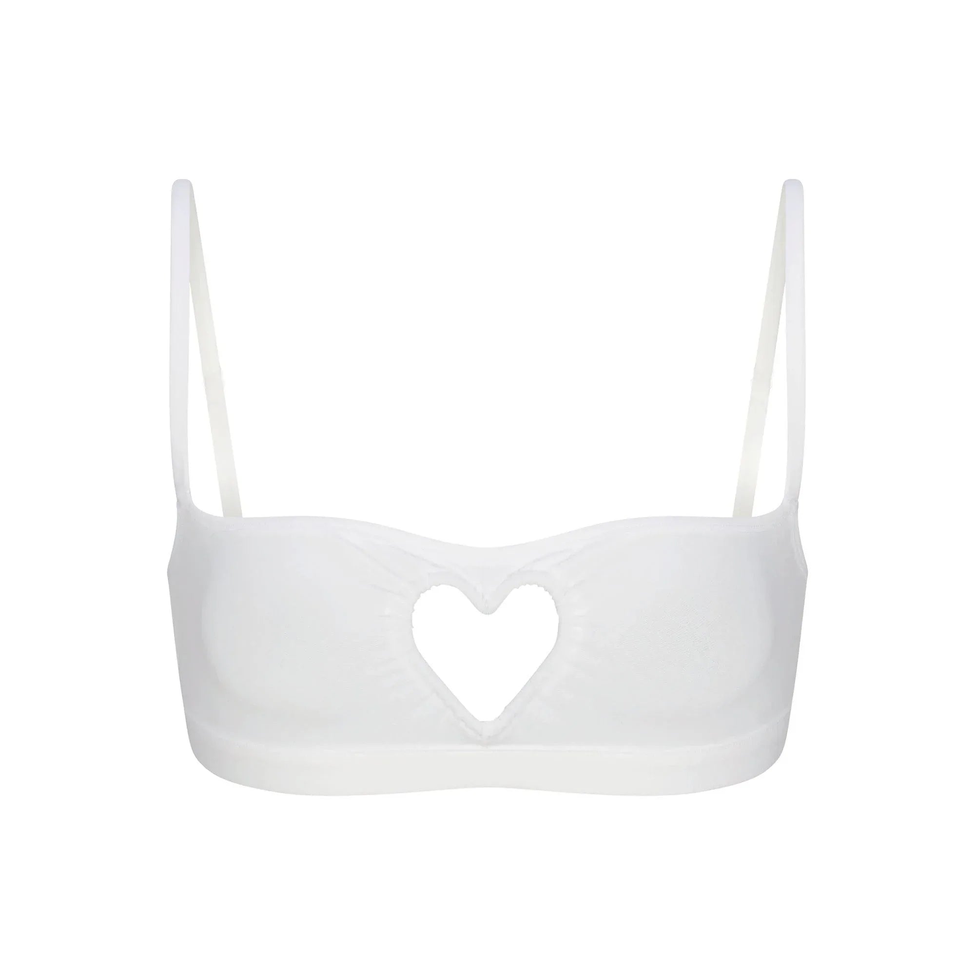 SKIMS COTTON JERSEY HEART SCOOP BRALETTE | SNOW - SÜTYEN