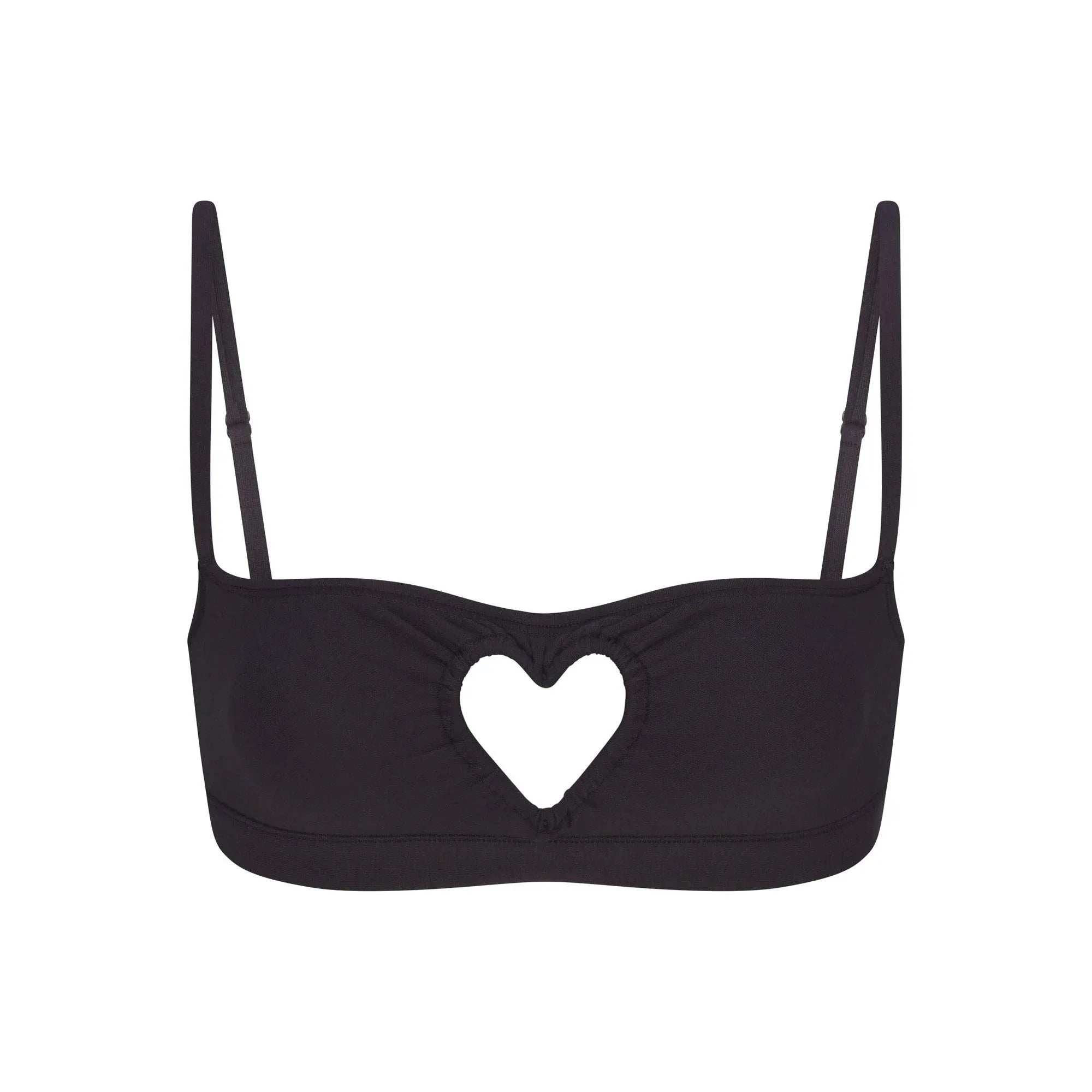 SKIMS COTTON JERSEY HEART SCOOP BRALETTE | SOOT - SÜTYEN