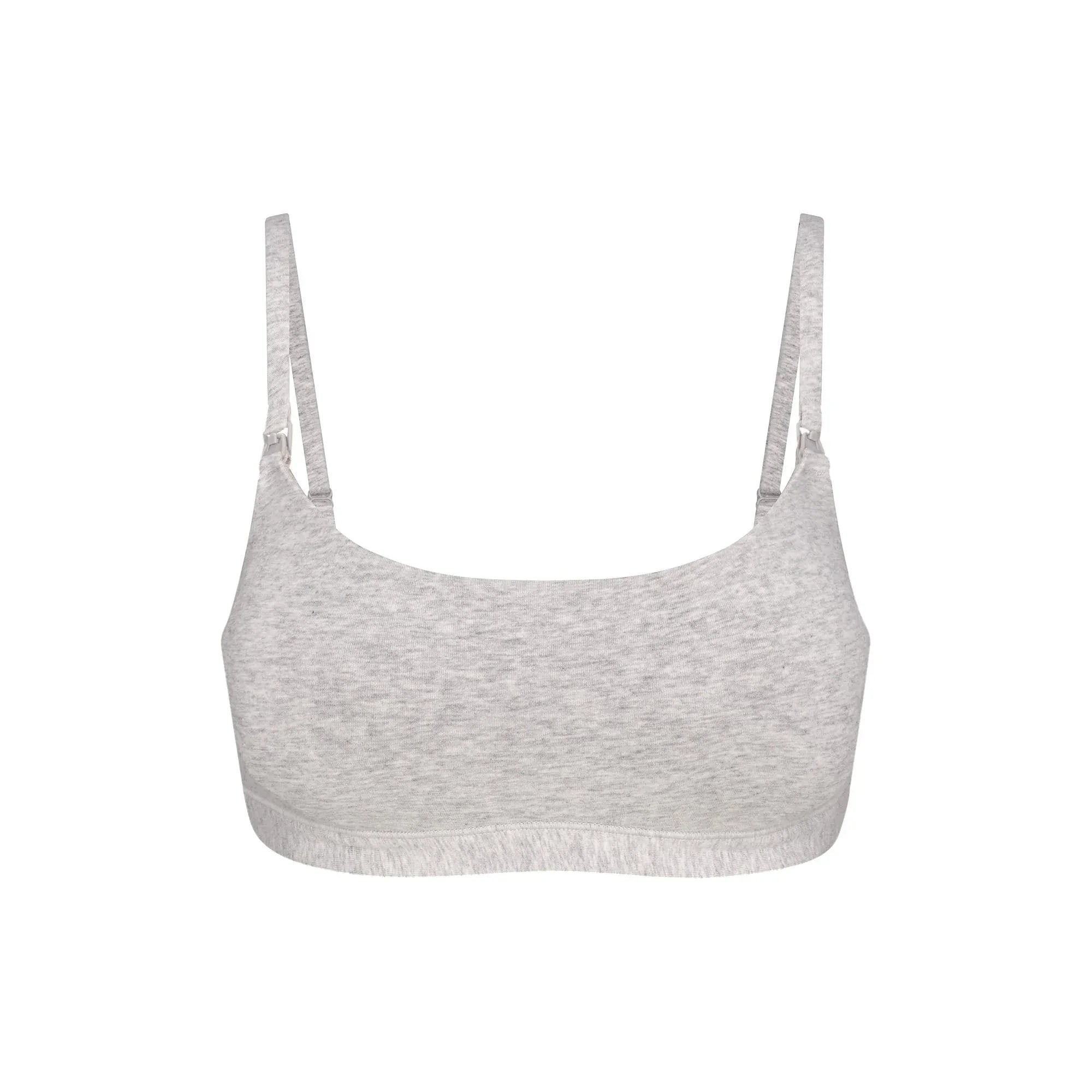 SKIMS COTTON JERSEY MATERNITY NURSING SCOOP BRALETTE | LIGHT HEATHER GREY - SÜTYEN
