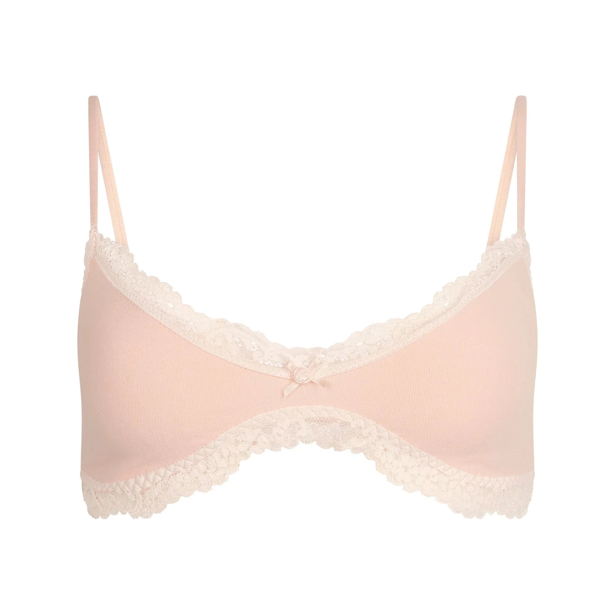 SKIMS COTTON JERSEY LACE SKIMPY SCOOP BRALETTE | PRIMROSE - SÜTYEN