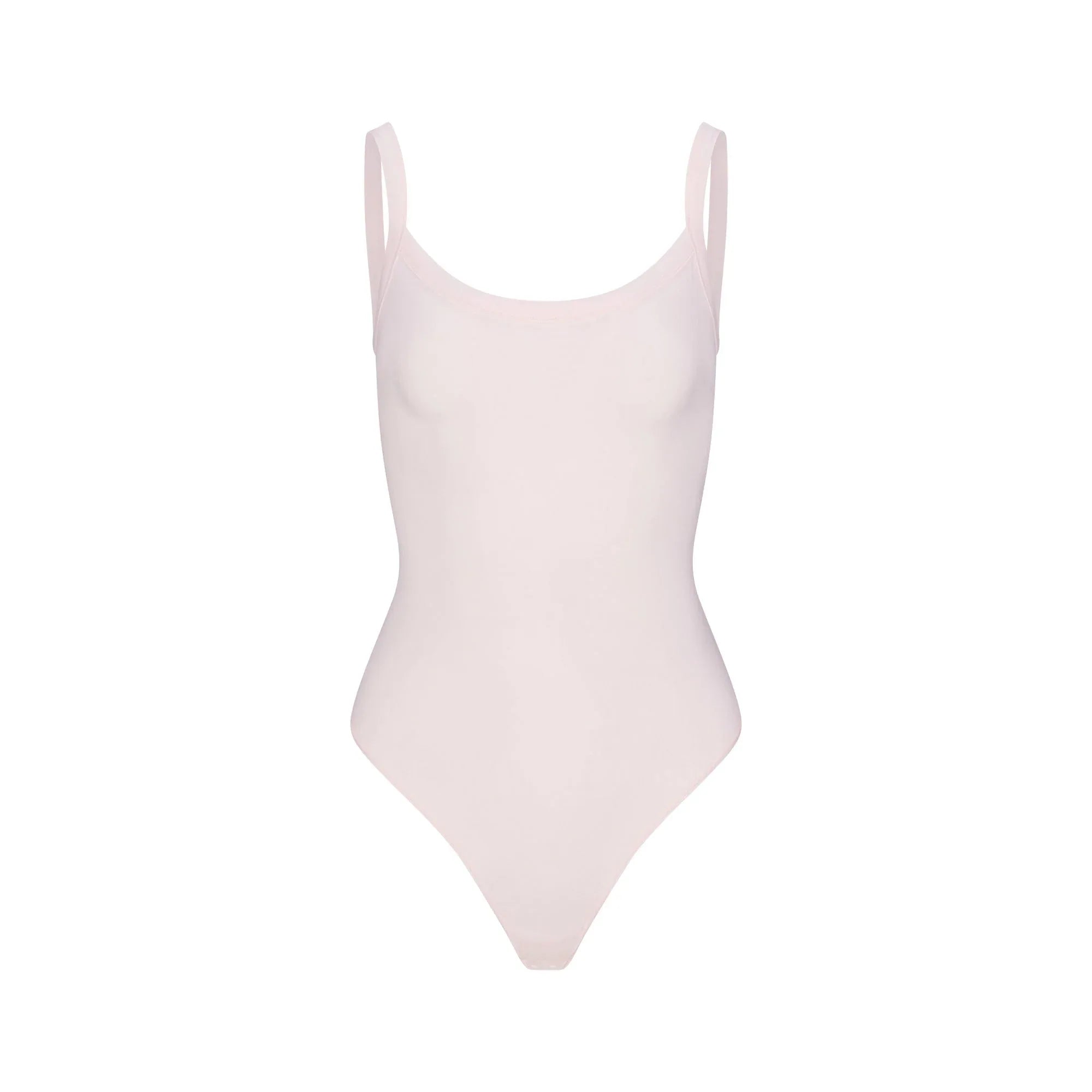 SKIMS COTTON JERSEY SCOOP NECK BODYSUIT | BARELY PINK - BODYSUIT