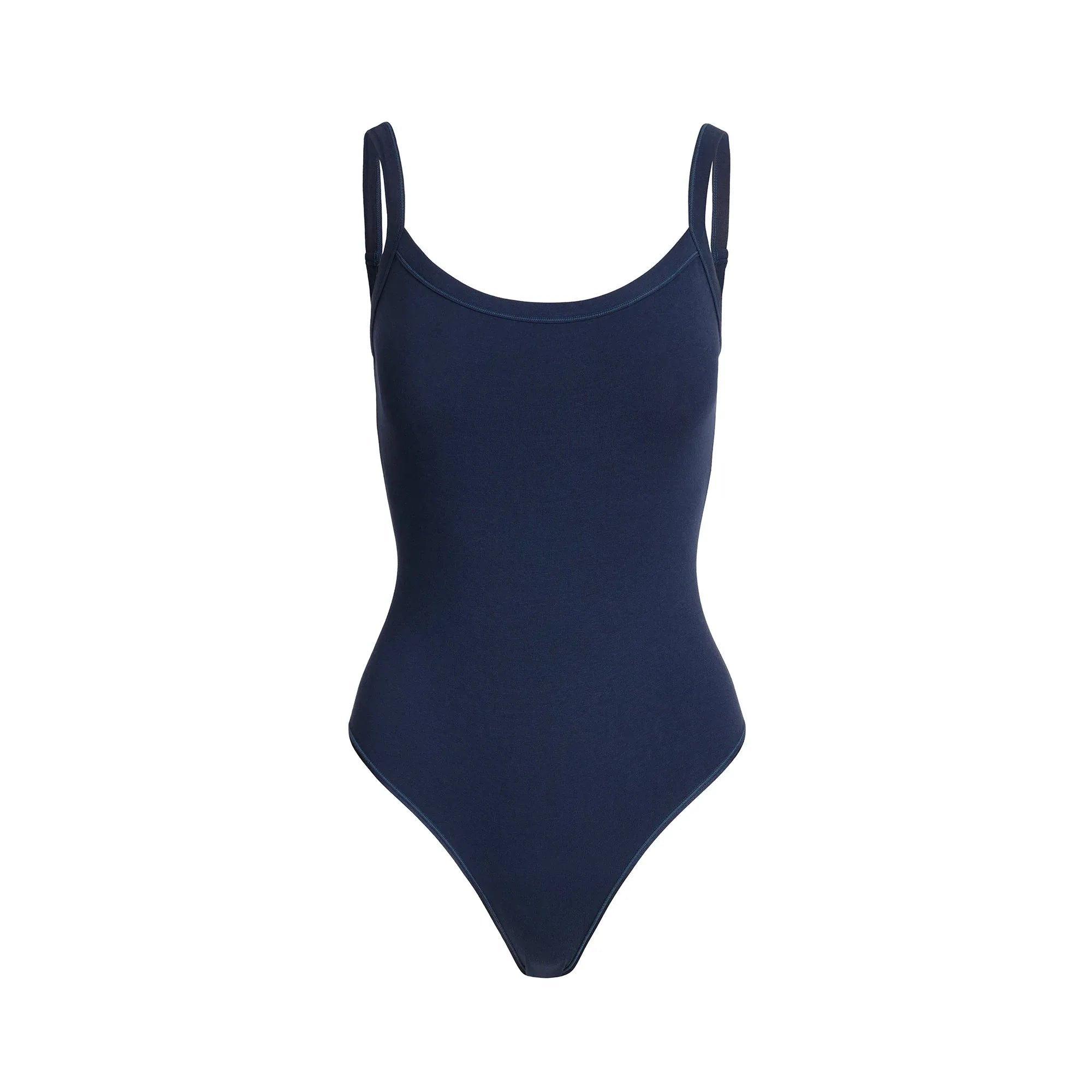 SKIMS COTTON JERSEY SCOOP NECK BODYSUIT | NAVY - BODYSUIT