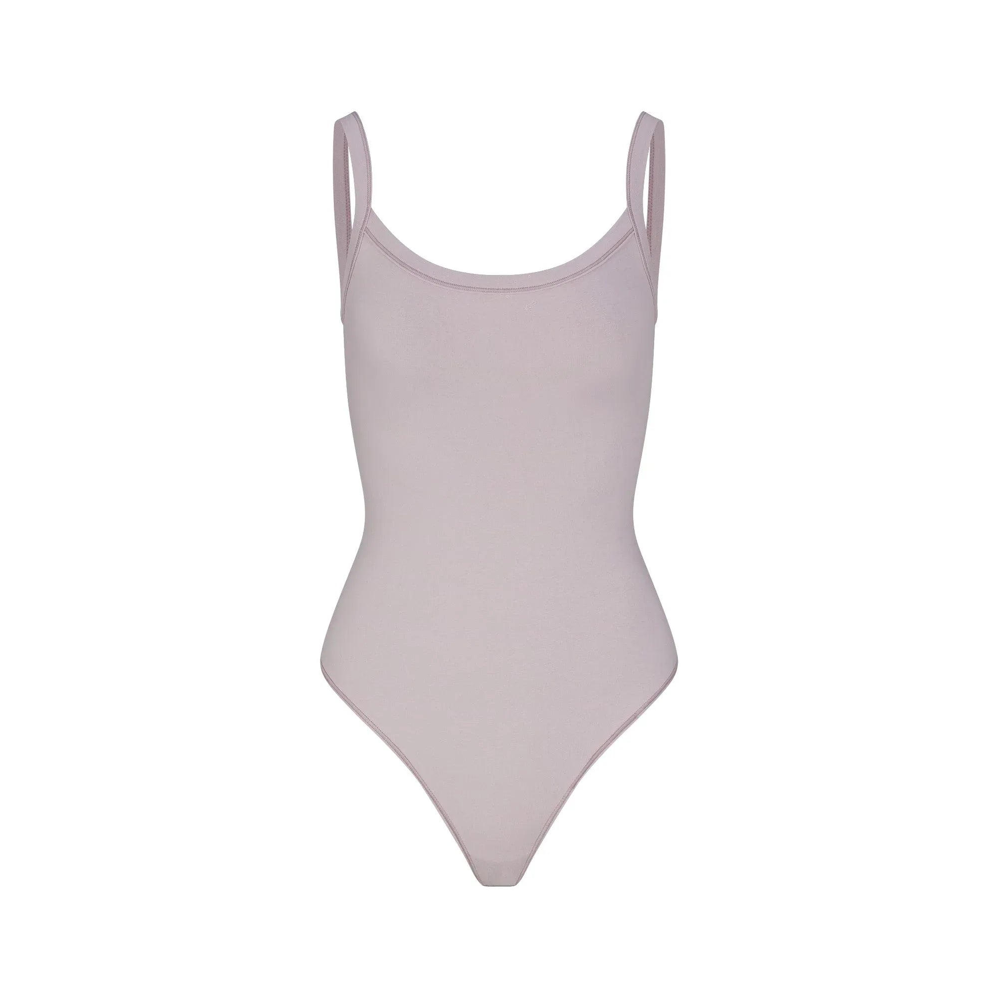 SKIMS COTTON JERSEY SCOOP NECK BODYSUIT | OYSTER - BODYSUIT