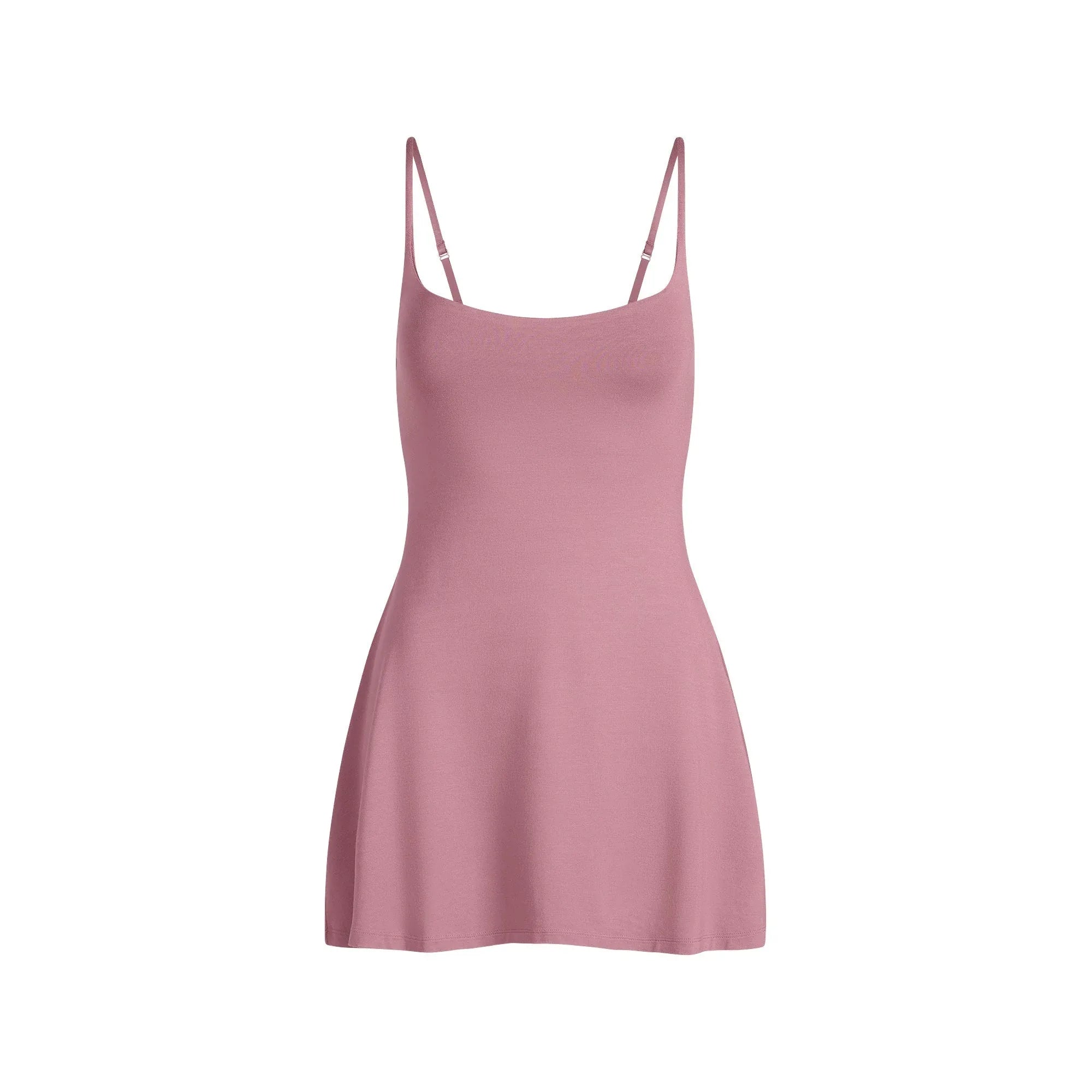 SKIMS SMOOTH LAYERS SCOOP NECK MINI DRESS | REDWOOD - ELBİSE