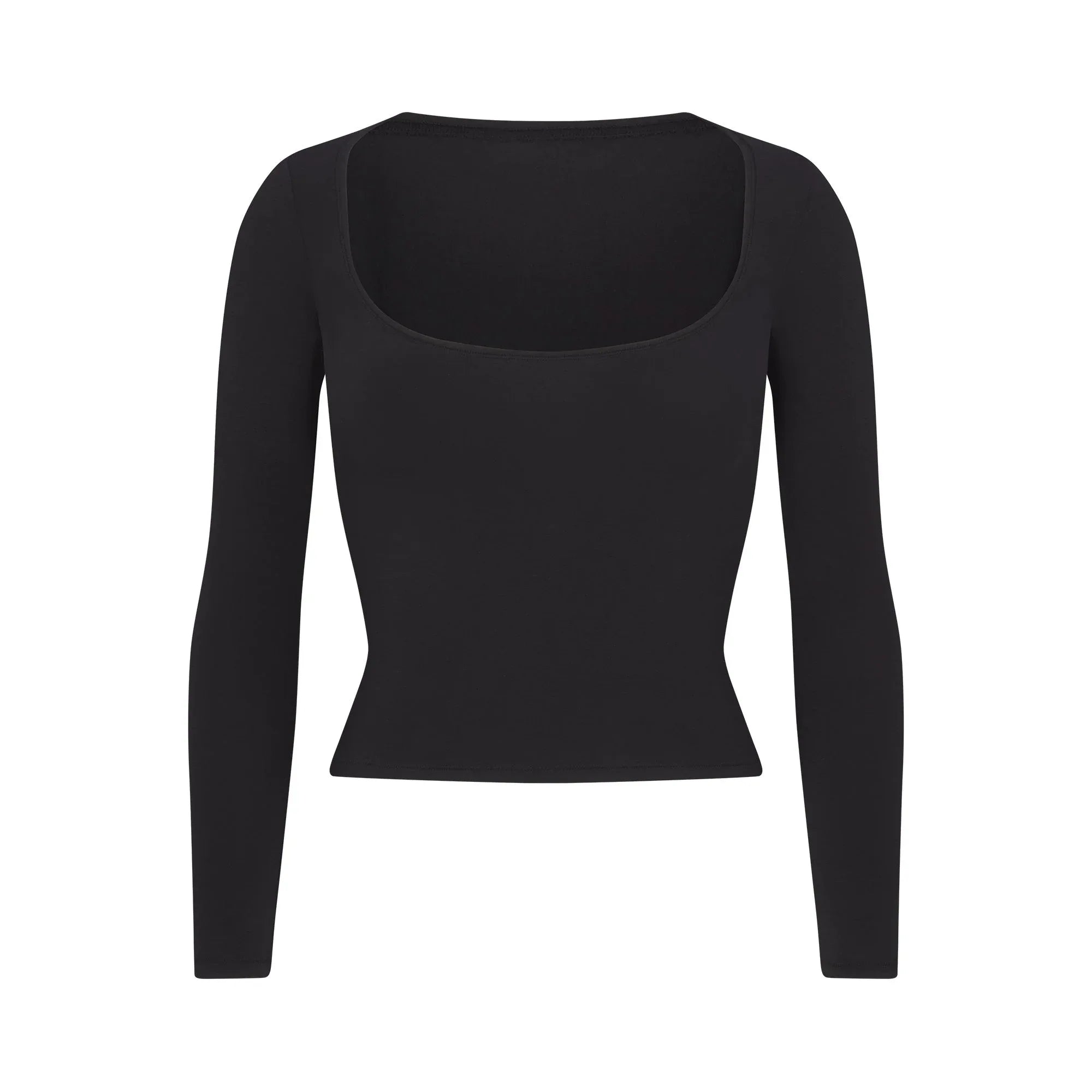SKIMS COTTON JERSEY SCOOP NECK LONG SLEEVE TOP | SOOT - TİŞÖRT