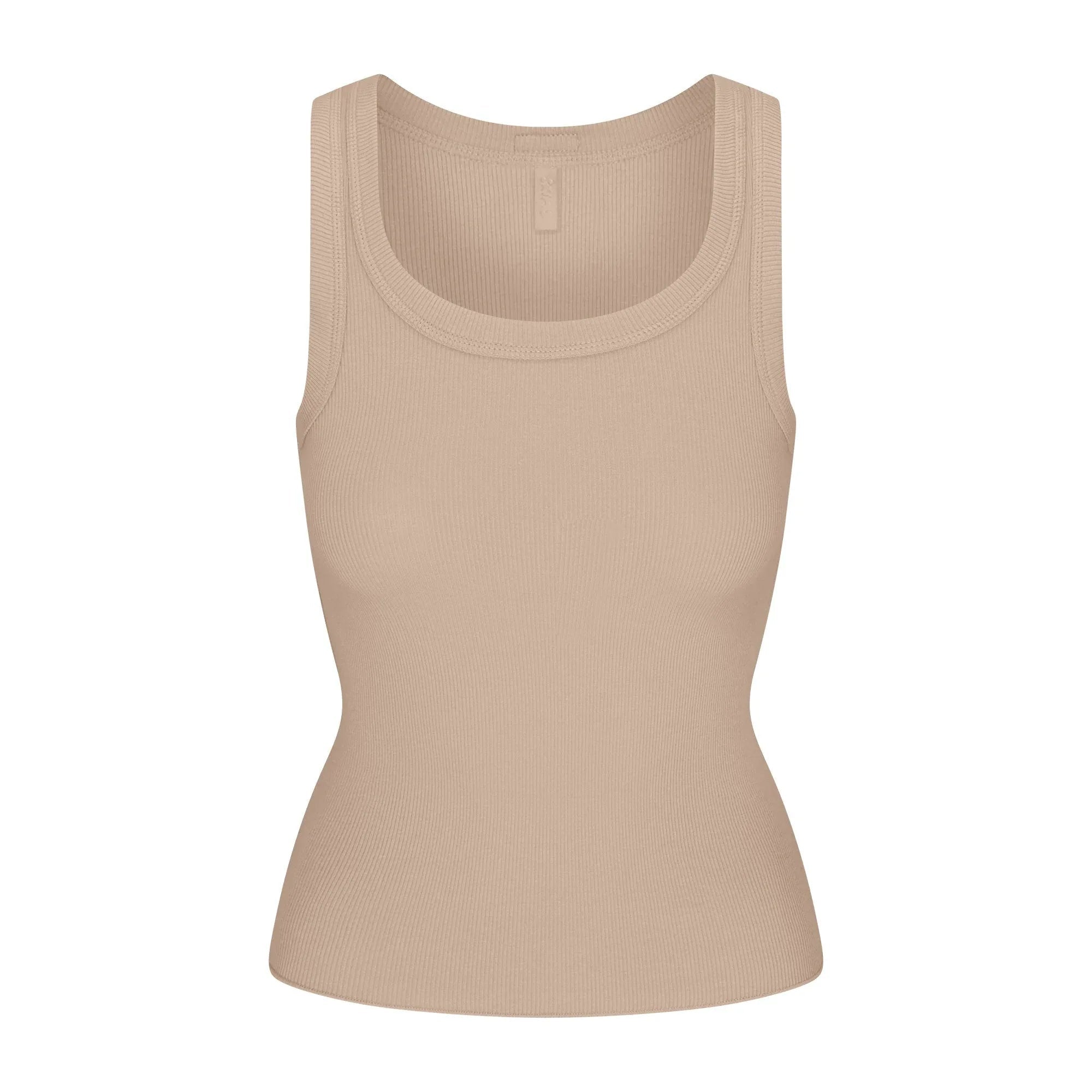SKIMS COTTON RIB SCOOP NECK TANK | LATTE - TİŞÖRT
