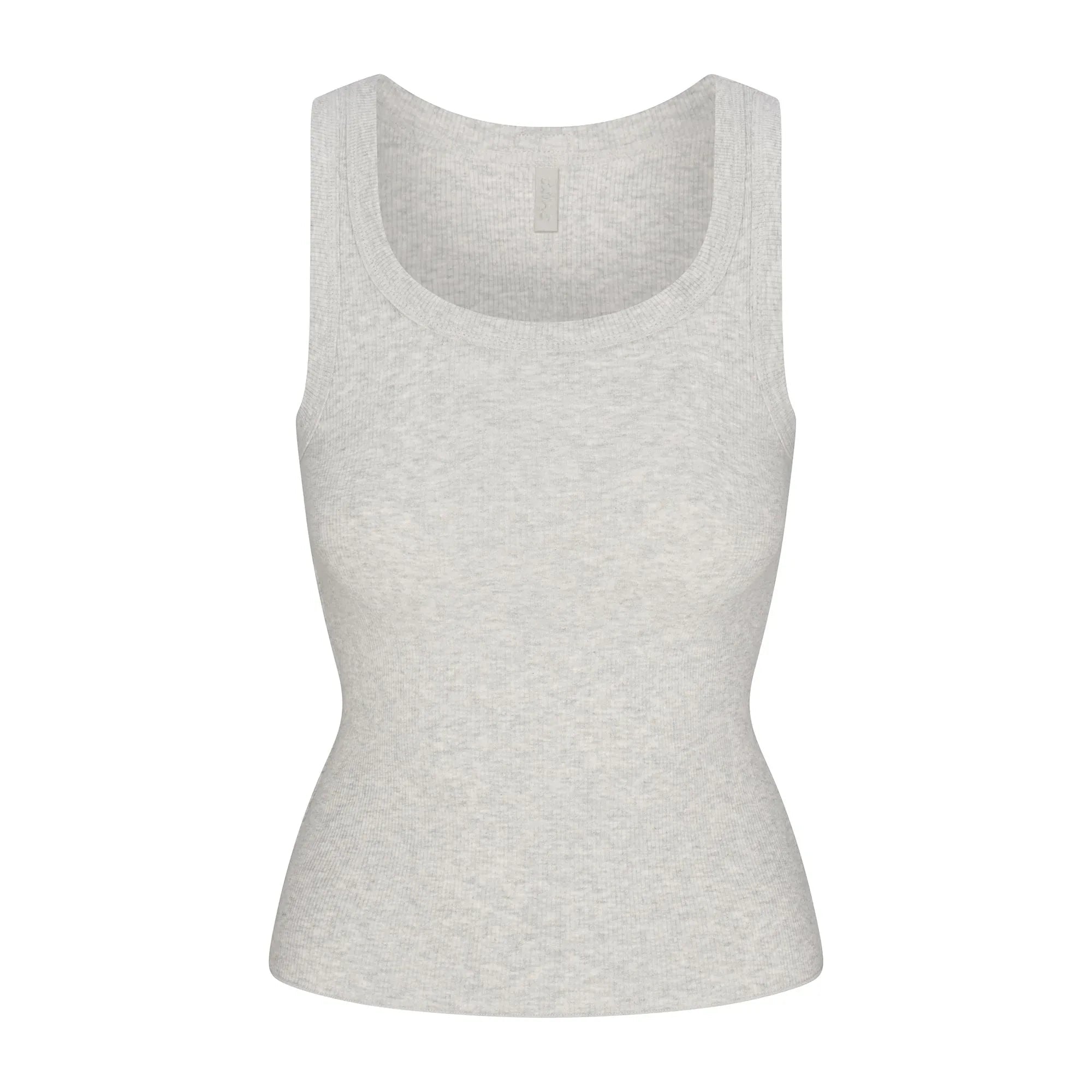 SKIMS COTTON RIB SCOOP NECK TANK | LIGHT HEATHER GREY - TİŞÖRT