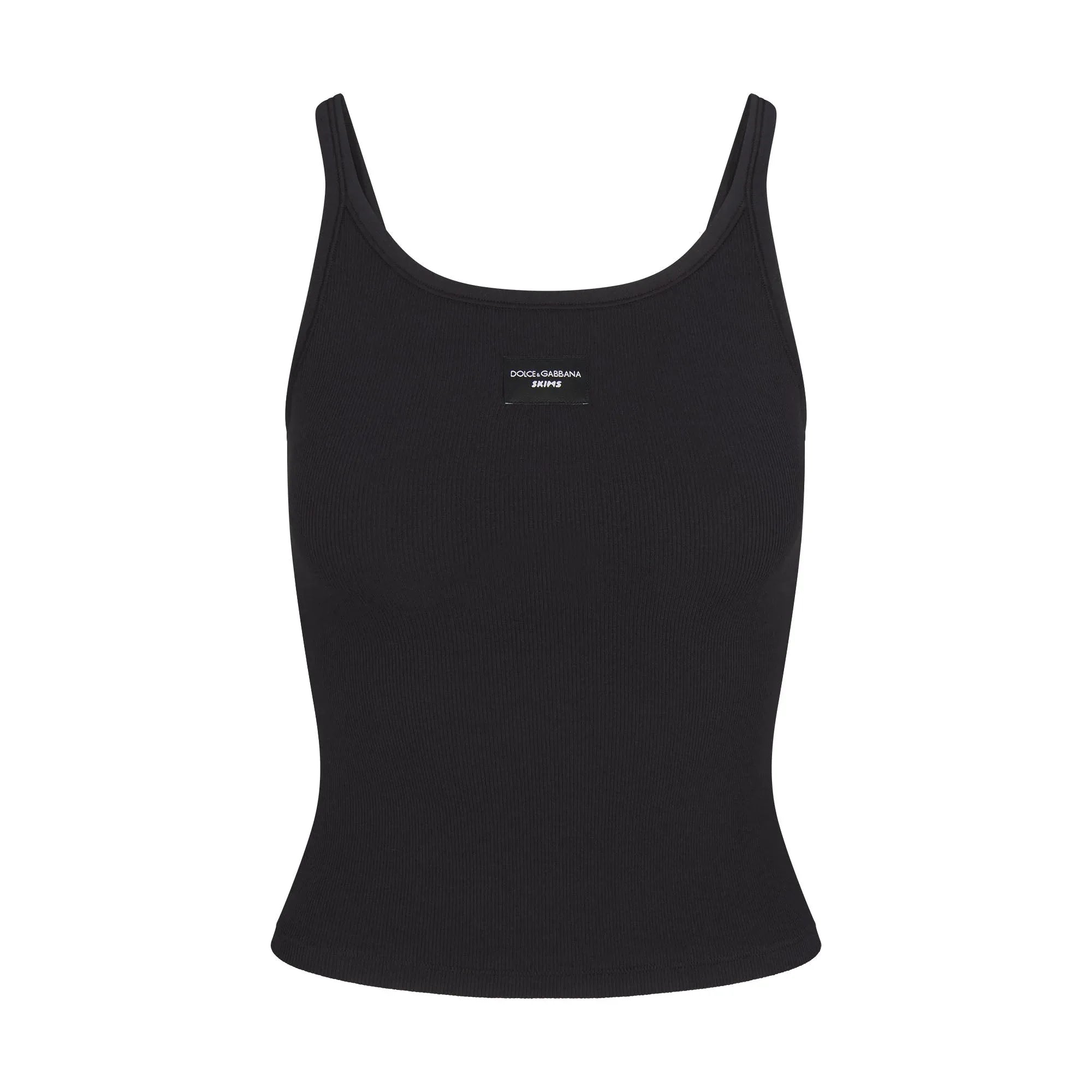 SKIMS COTTON RIB SCOOP TANK | ONYX - TİŞÖRT