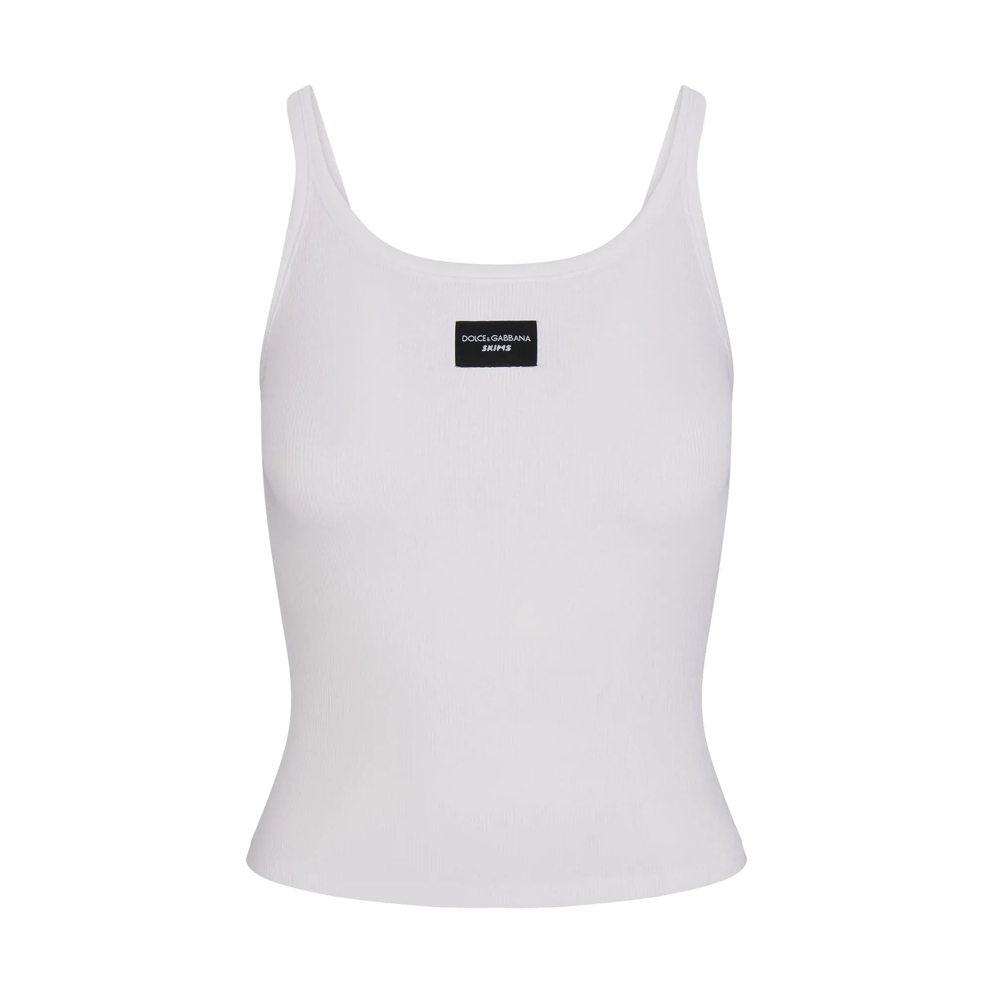 SKIMS COTTON RIB SCOOP TANK | SNOW - TİŞÖRT