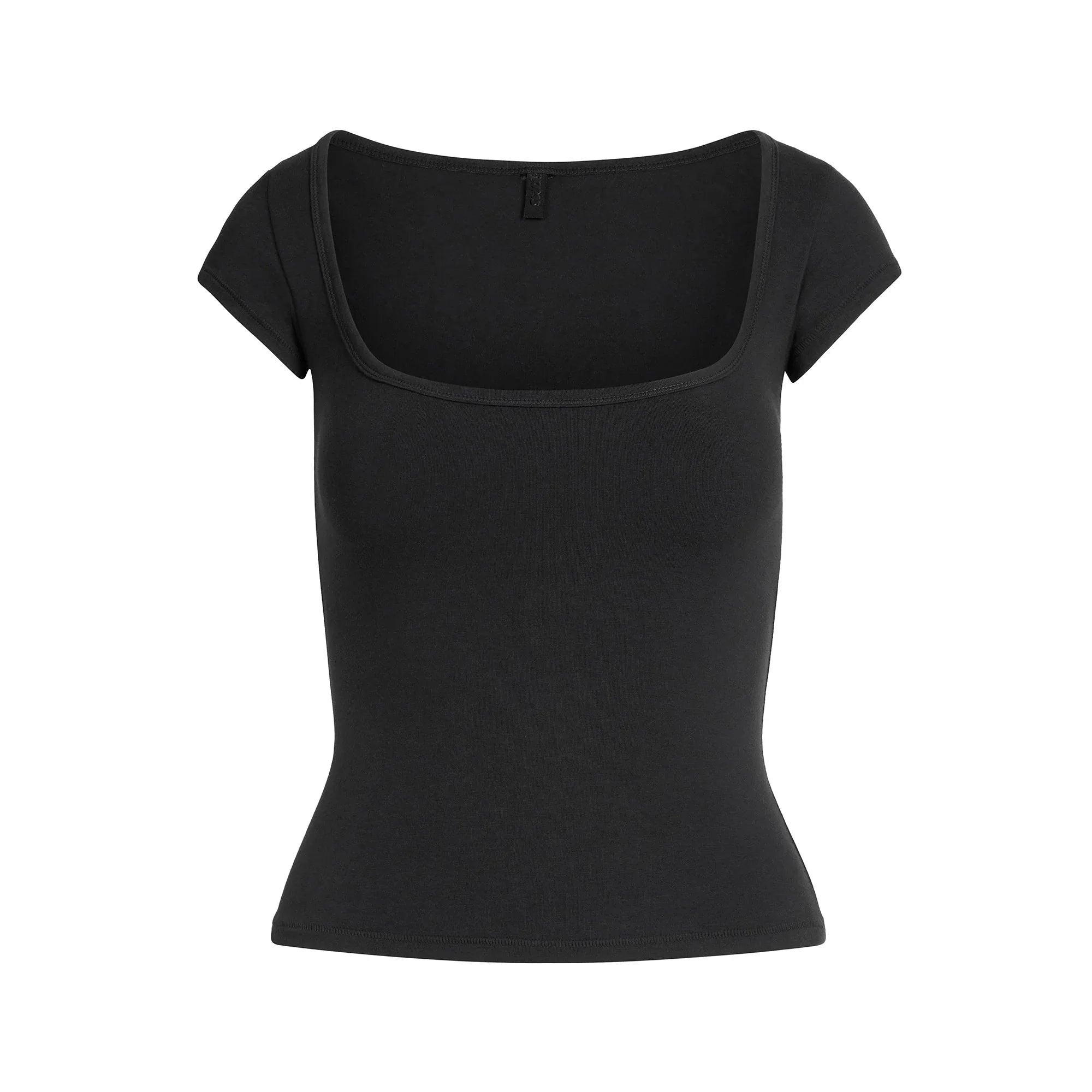 SKIMS COTTON JERSEY SCOOP NECK T-SHIRT | SOOT - TİŞÖRT