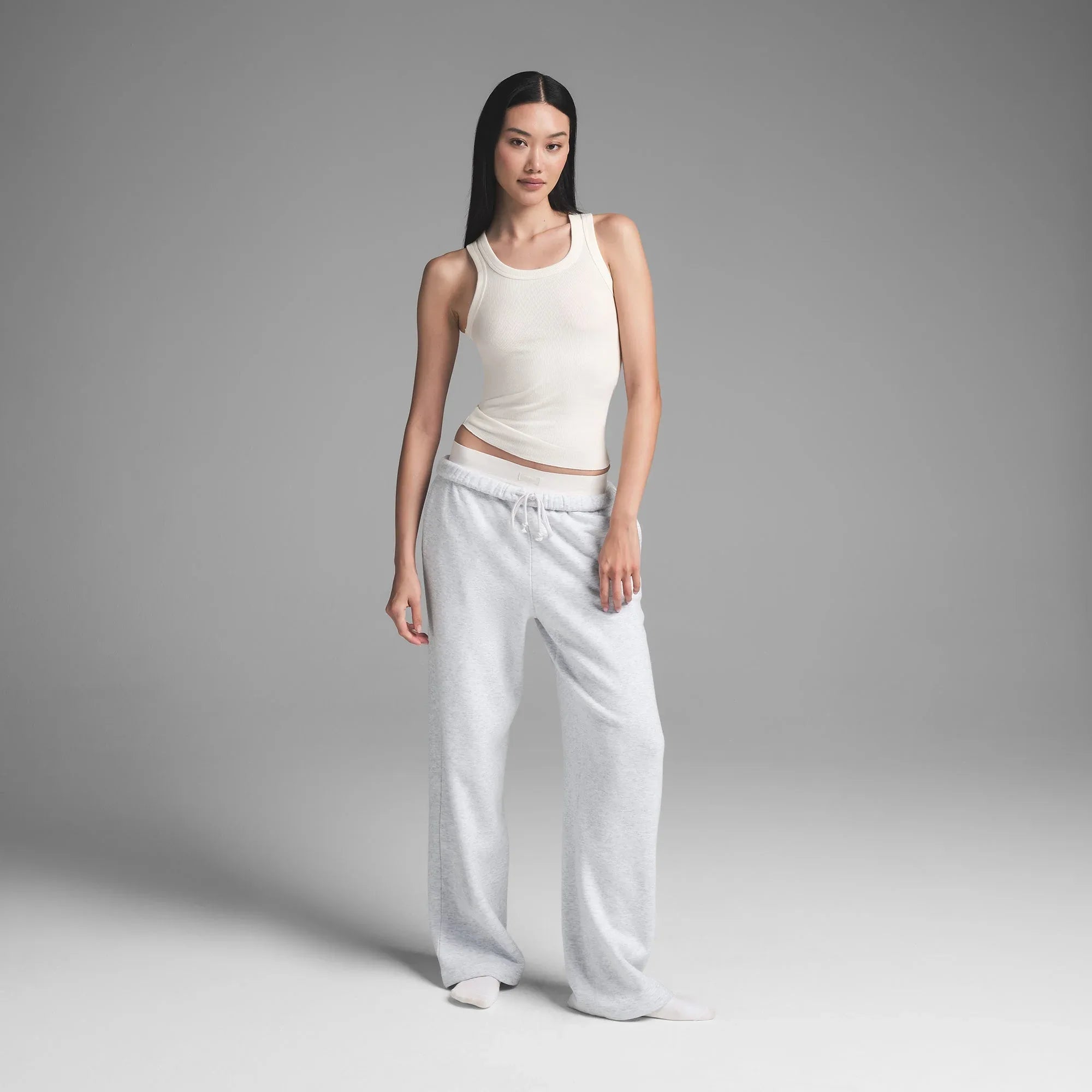 SKIMS COTTON RIB SCOOP NECK TANK | MARBLE - TİŞÖRT