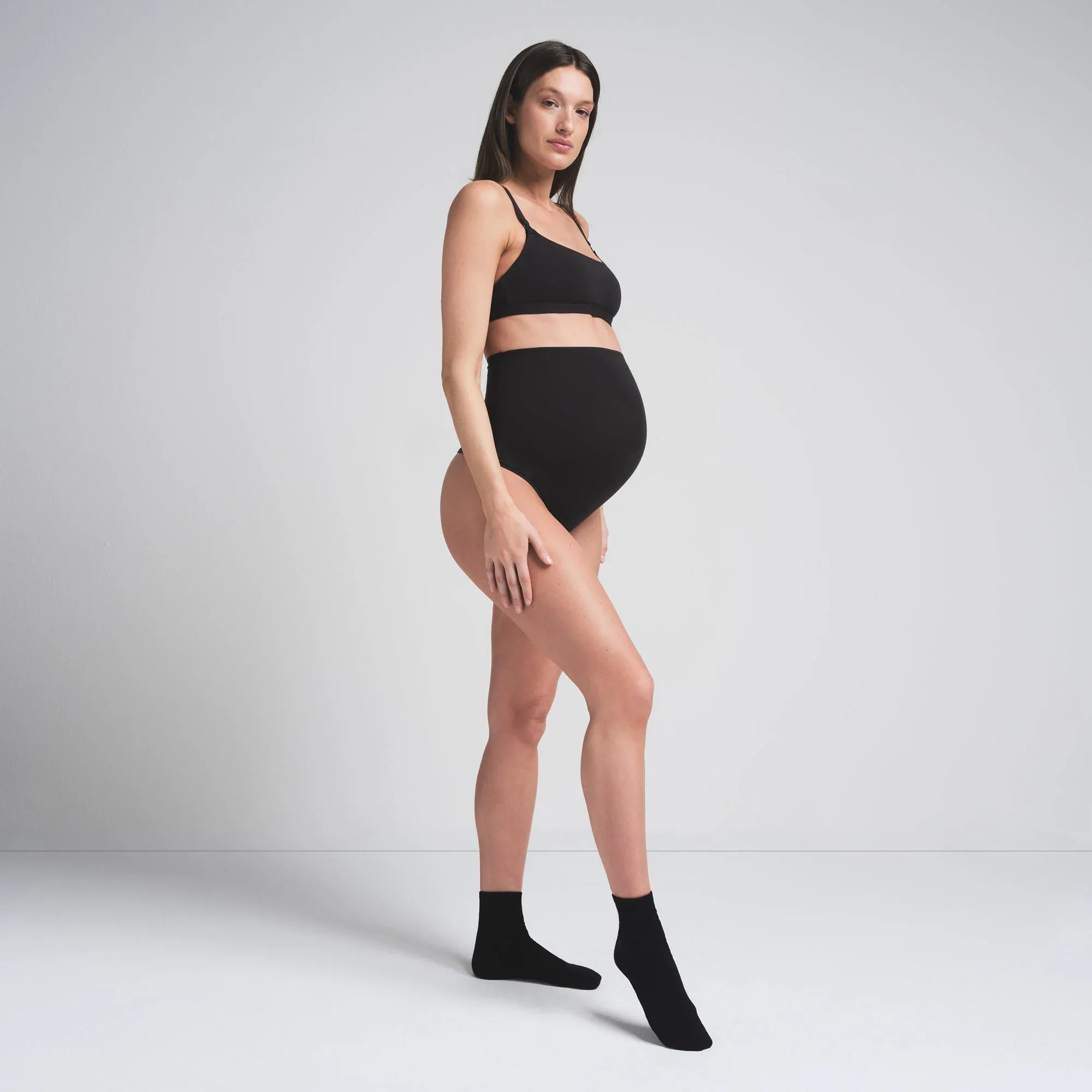 SKIMS COTTON JERSEY MATERNITY NURSING SCOOP BRALETTE | SOOT - SÜTYEN