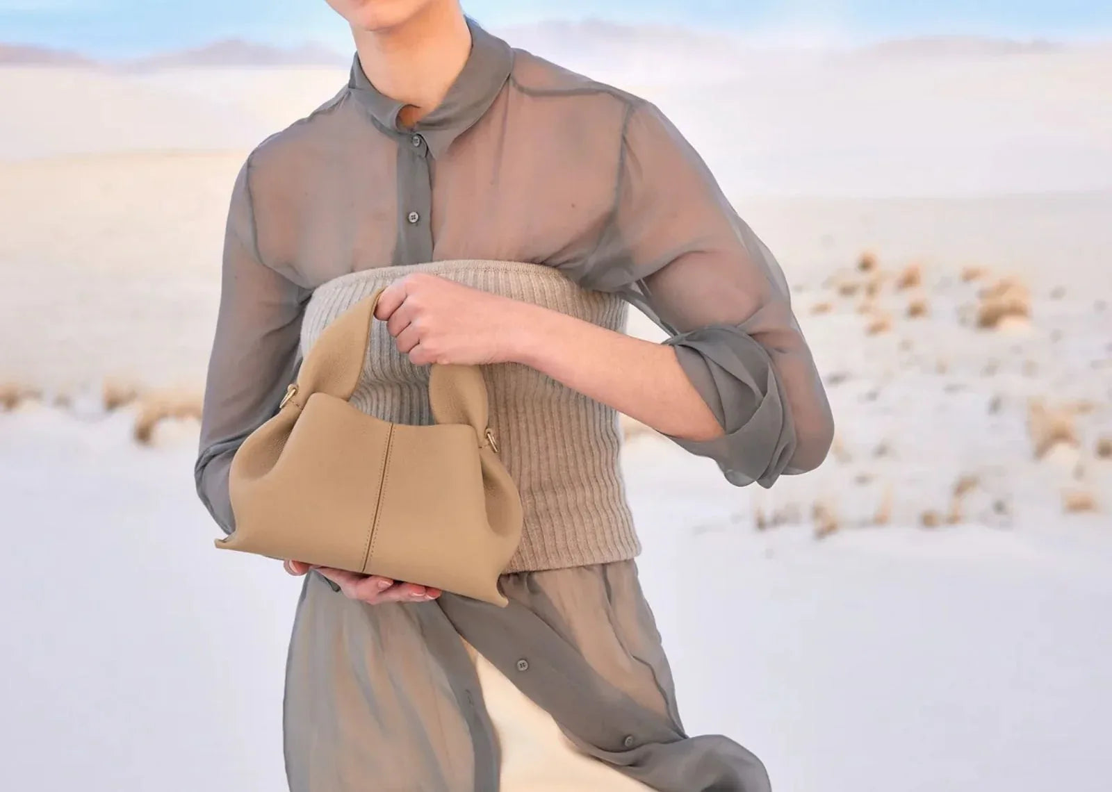 Polène Numéro Neuf Mini Edition Textured Beige
